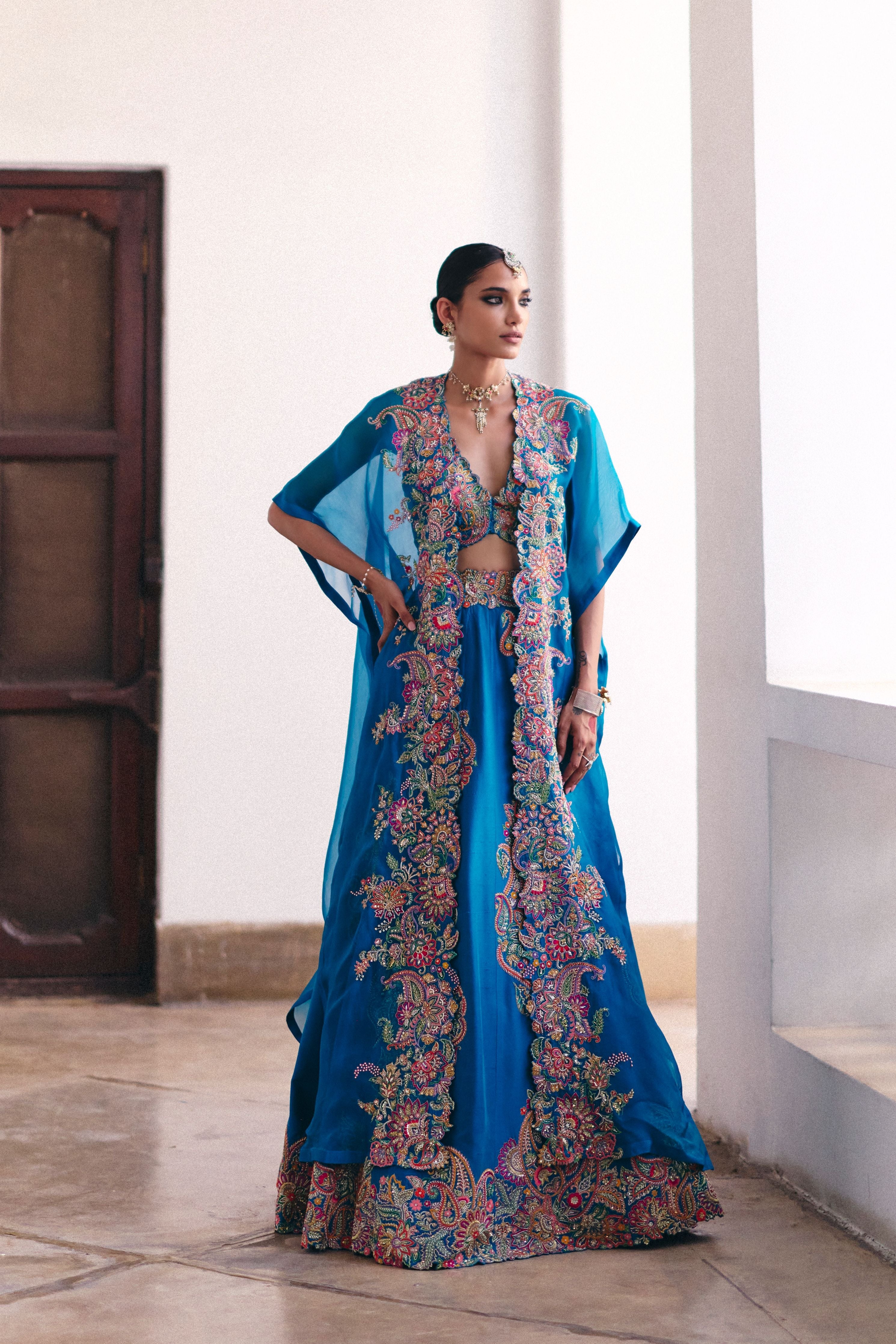Ekam Cape Lehenga Set