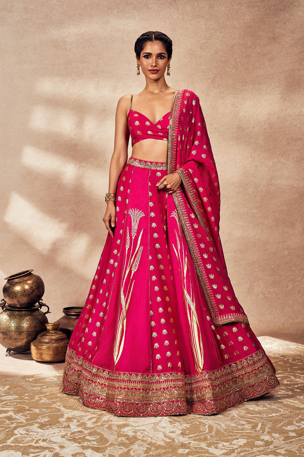 Pink Whispering Lily Lehenga Set - Ready To Ship
