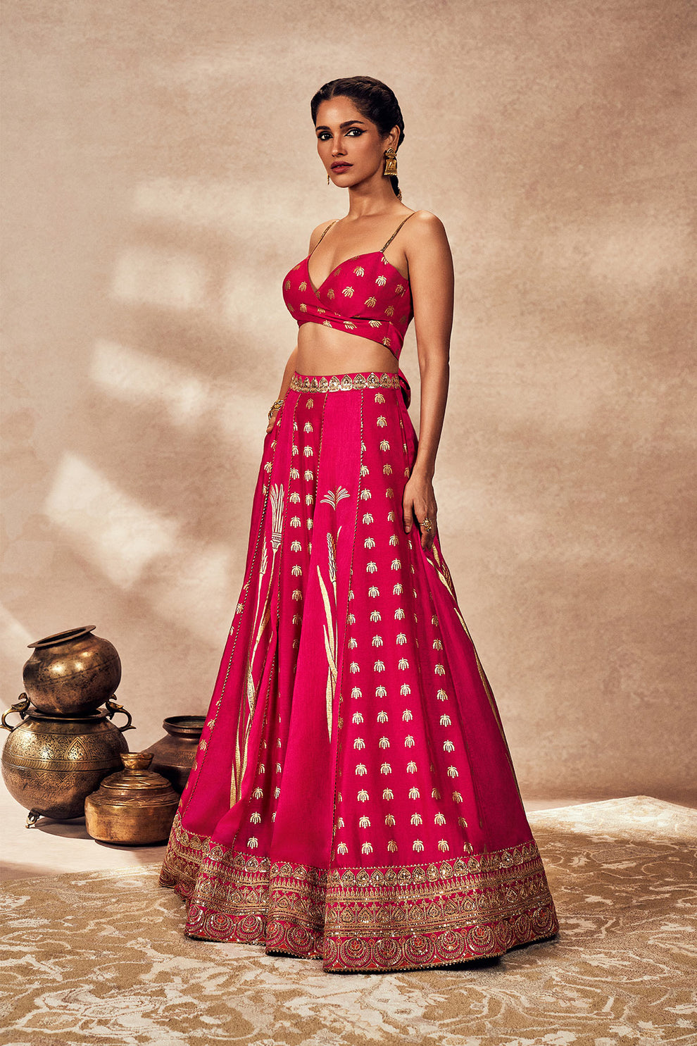Pink Whispering Lily Lehenga Set - Ready To Ship