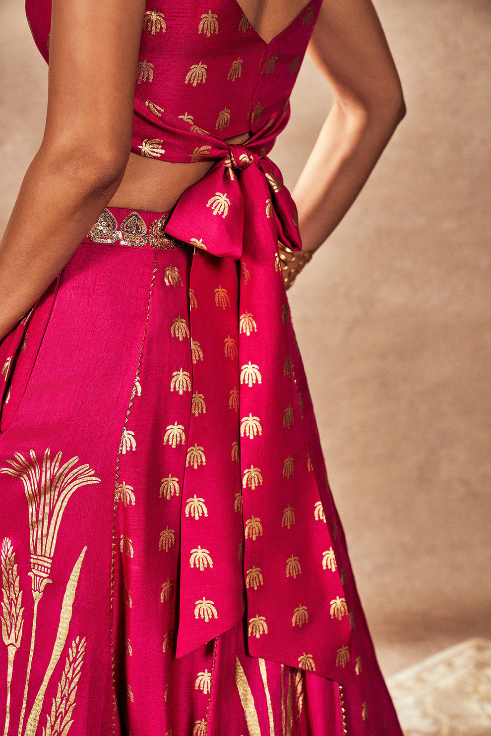 Pink Whispering Lily Lehenga Set - Ready To Ship