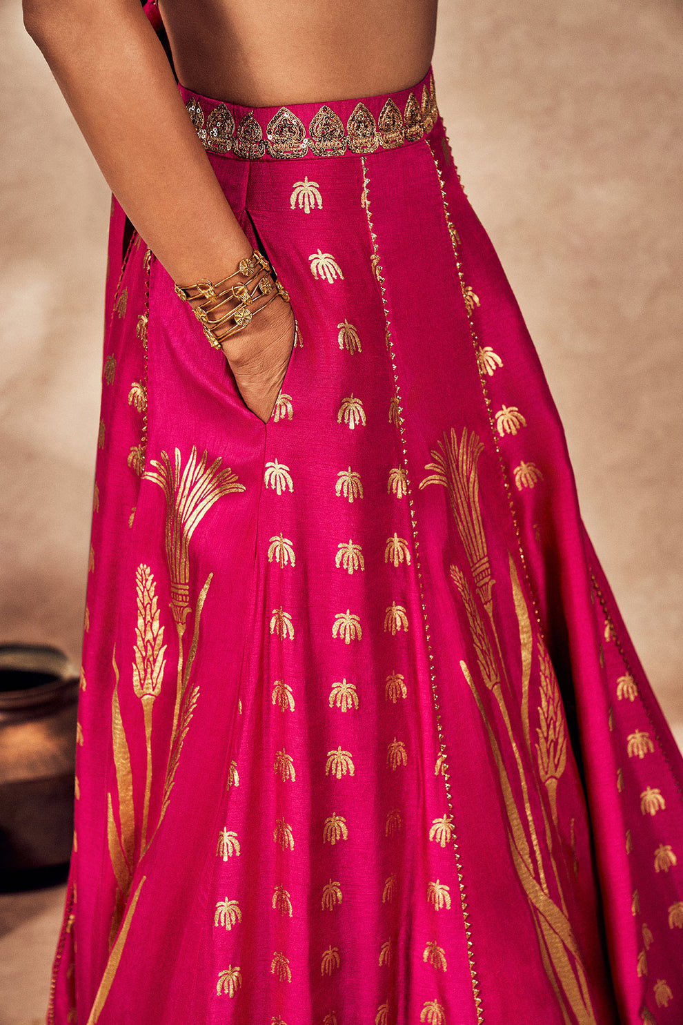 Pink Whispering Lily Lehenga Set - Ready To Ship