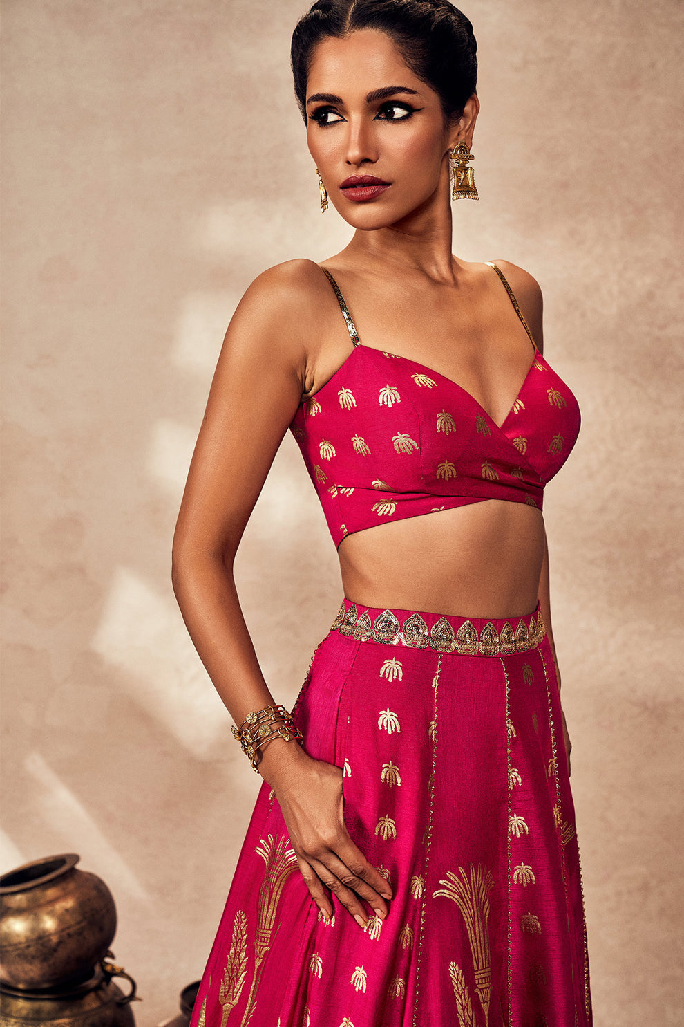 Pink Whispering Lily Lehenga Set - Ready To Ship