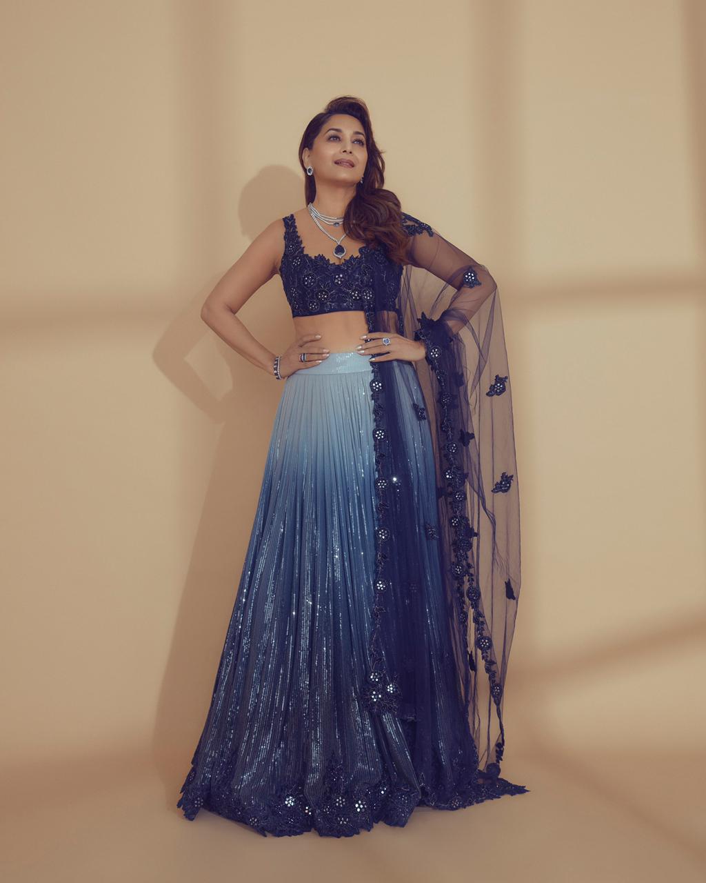 Blue Ombre Sequin Lehenga