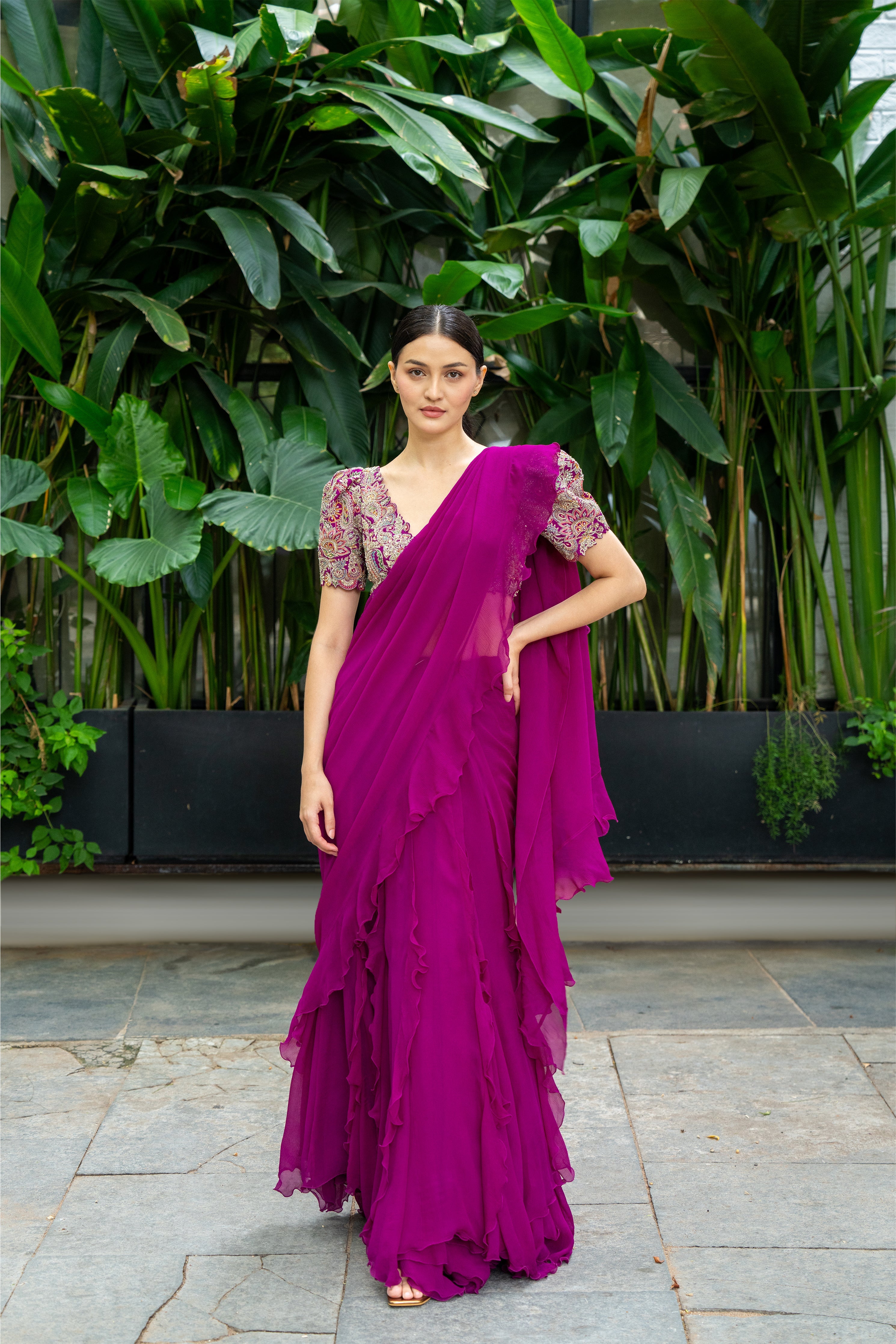 Ahilya Lehenga Ruffle Saree Set