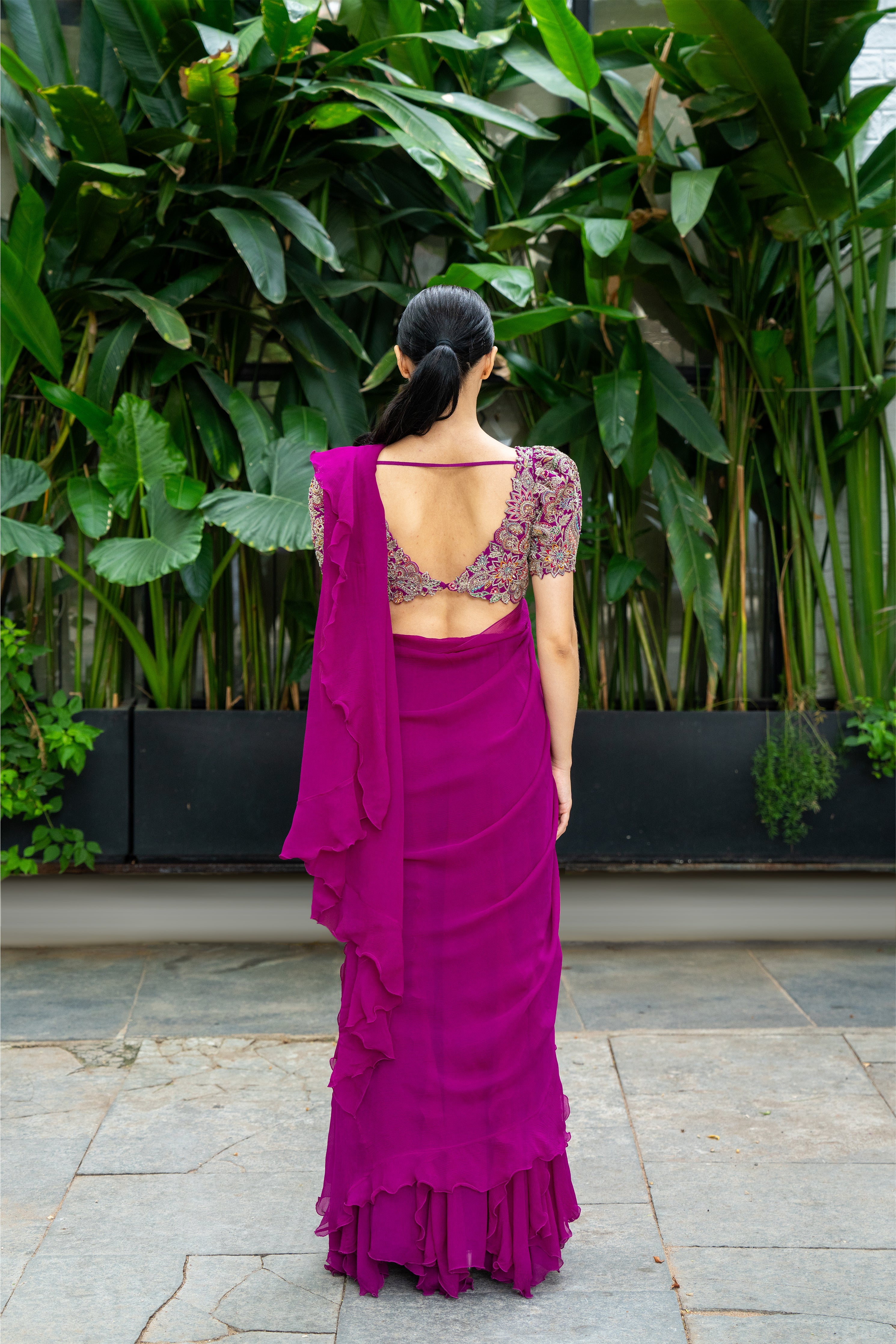 Ahilya Lehenga Ruffle Saree Set