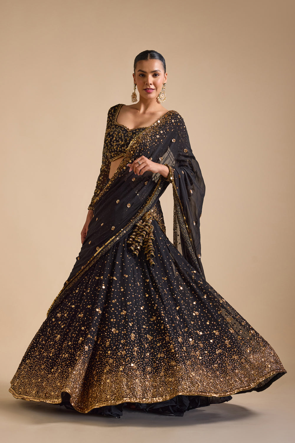 Black Mastani Lehenga Set - Ready To Ship