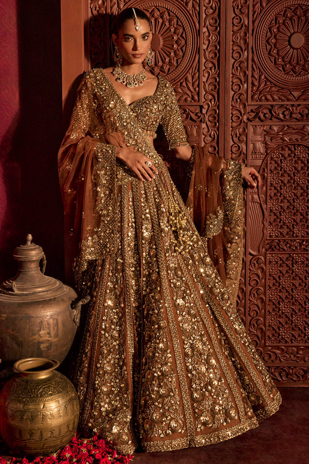 Mocha Naira Lehenga Set