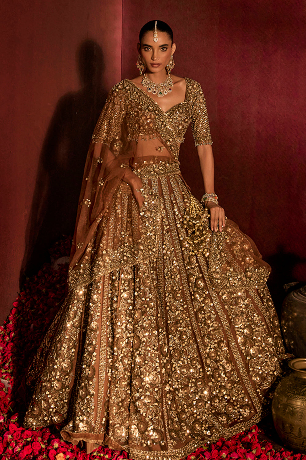 Mocha Naira Lehenga Set