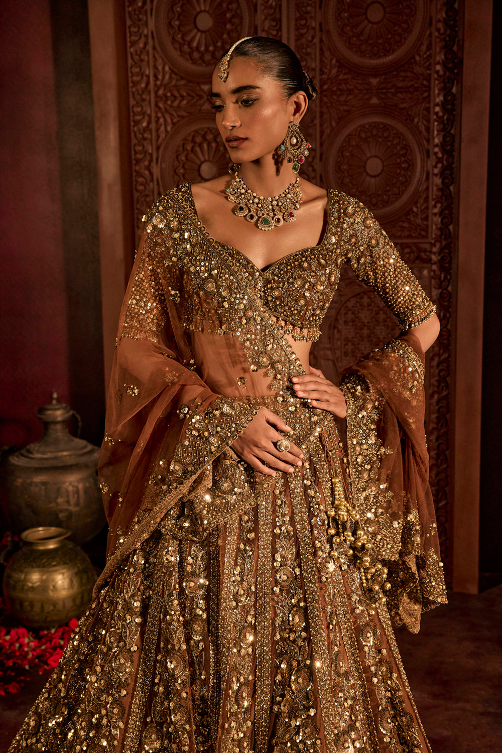 Mocha Naira Lehenga Set