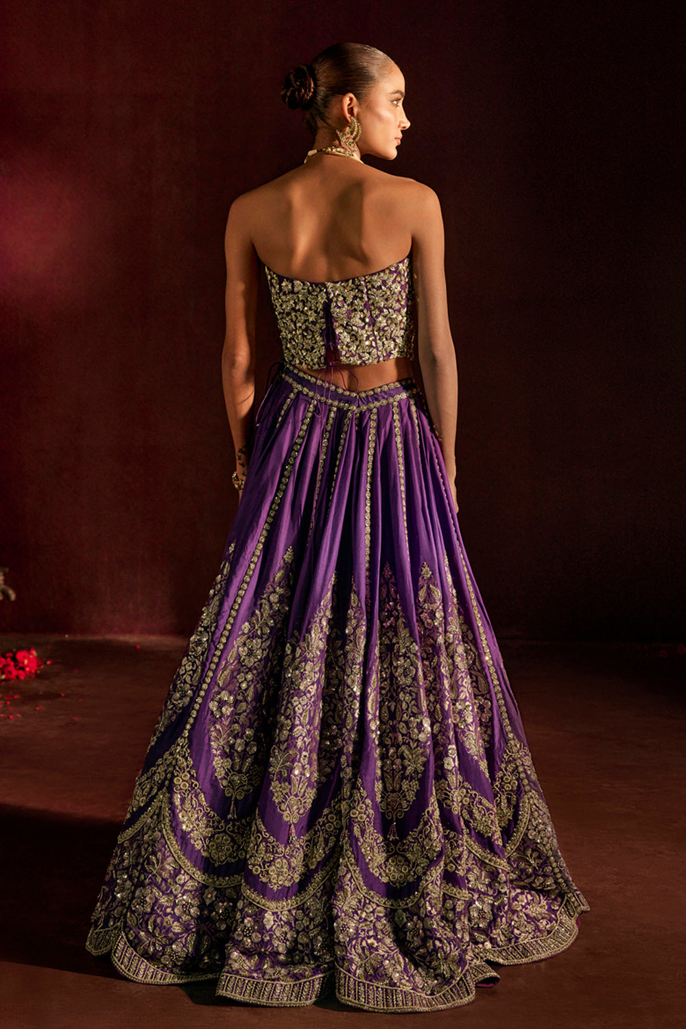 Purple Corset Lehenga Set
