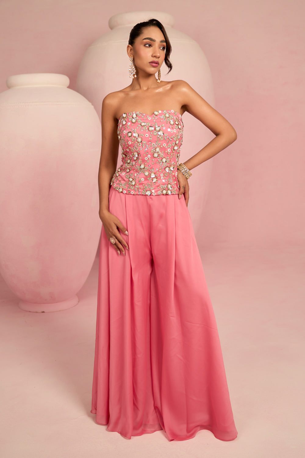 Pop Pink Corset Top & Skirt Set