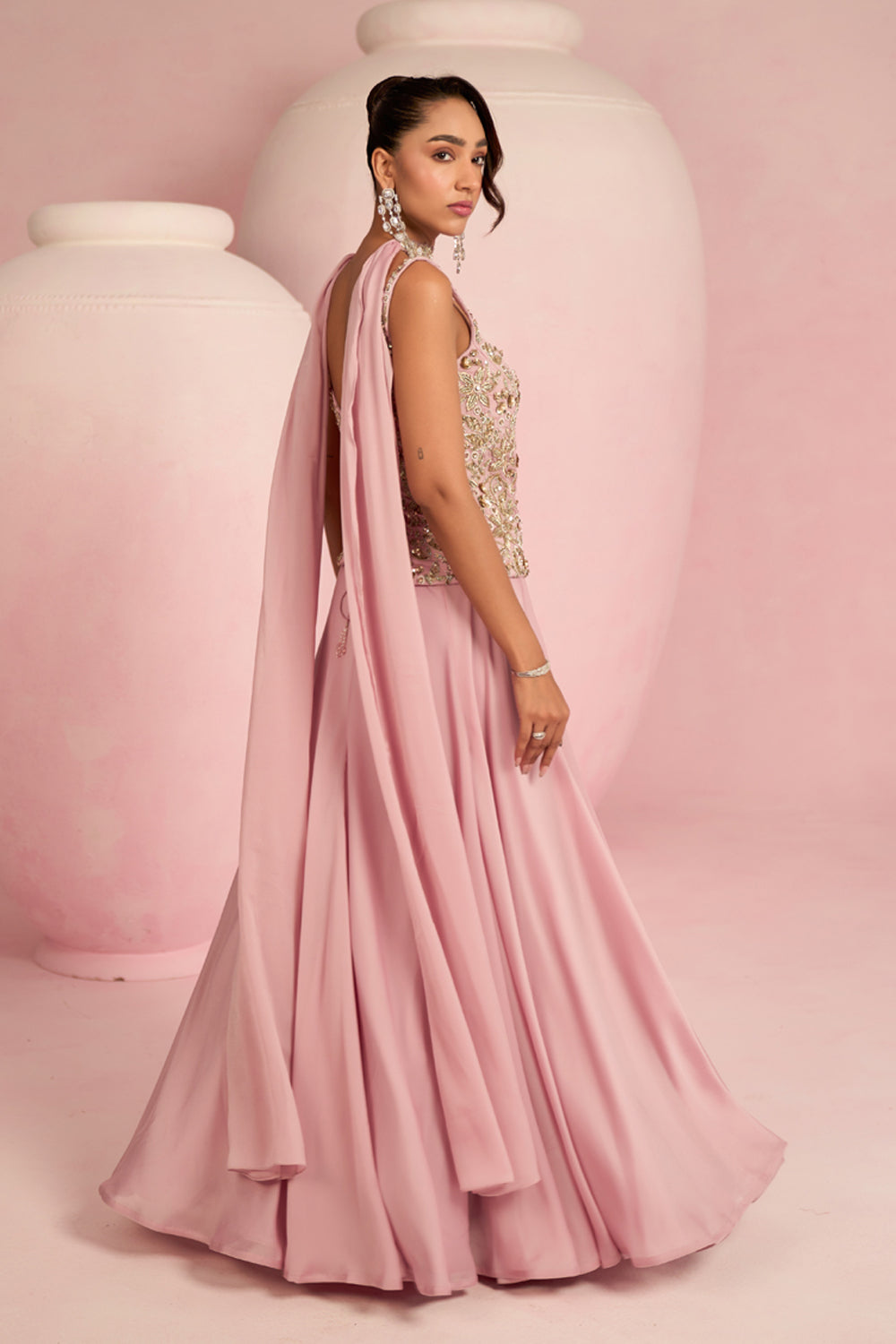 Soft Pink Corset Top & Skirt Set - Ready To Ship