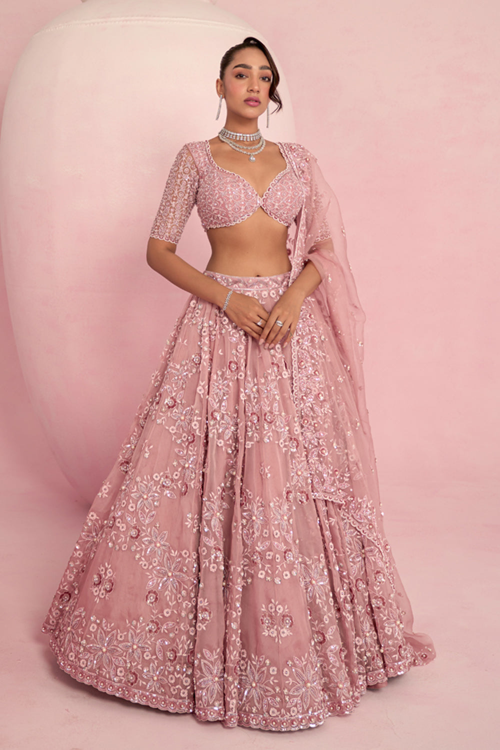 Blush Pink Lehenga Set