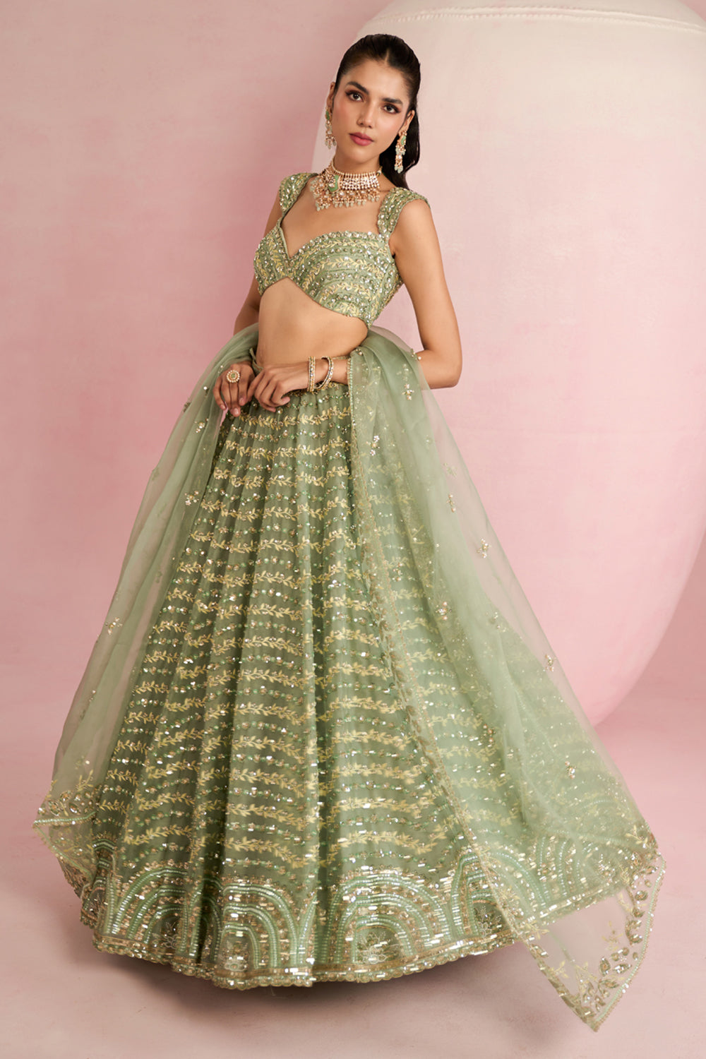Sage Green Lehenga Set