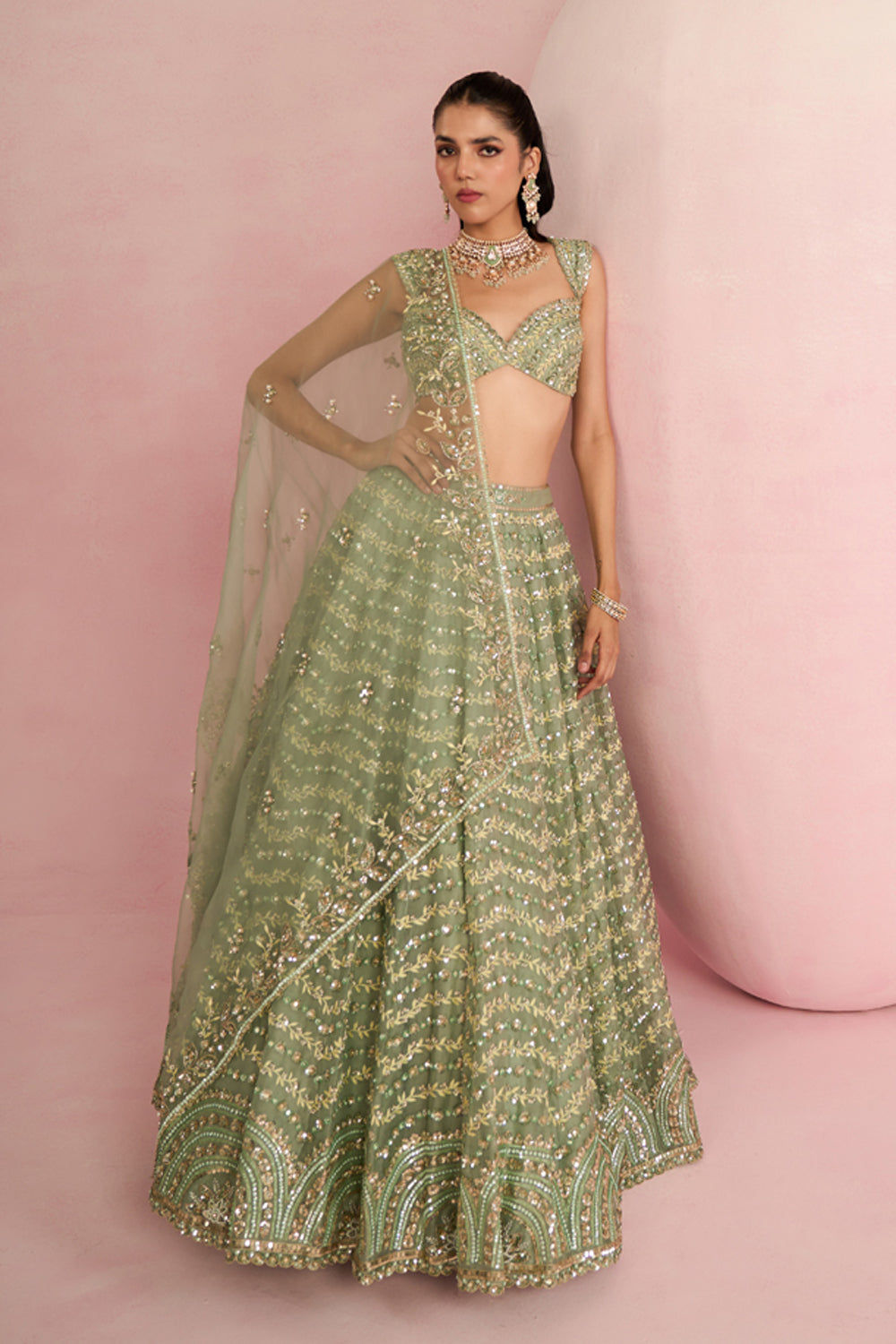 Sage Green Lehenga Set