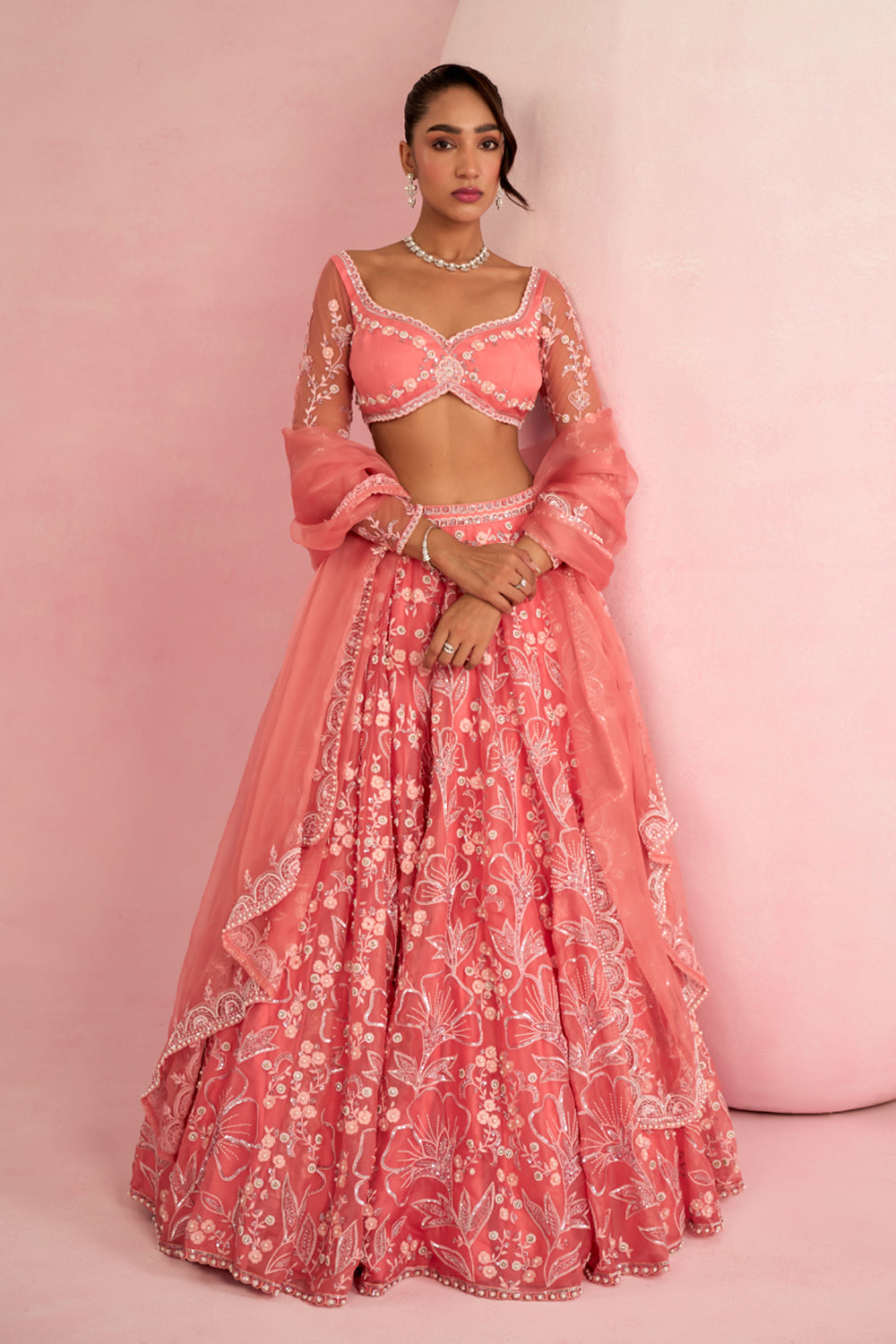 Peach Lehenga Set