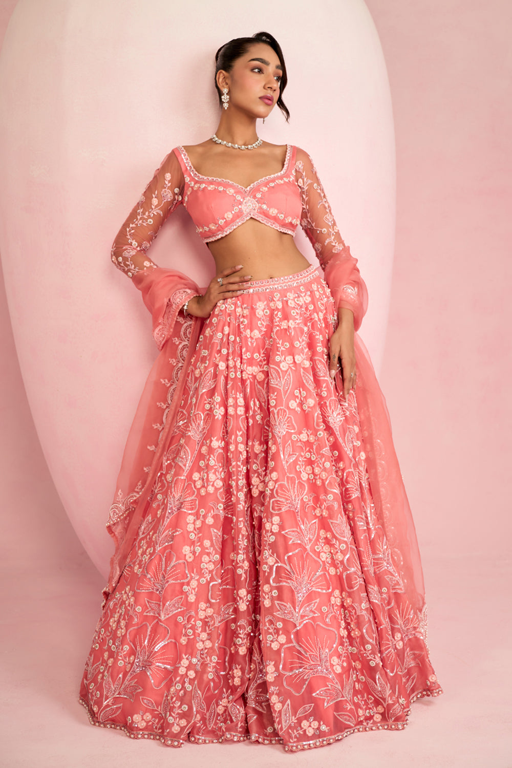Peach Lehenga Set