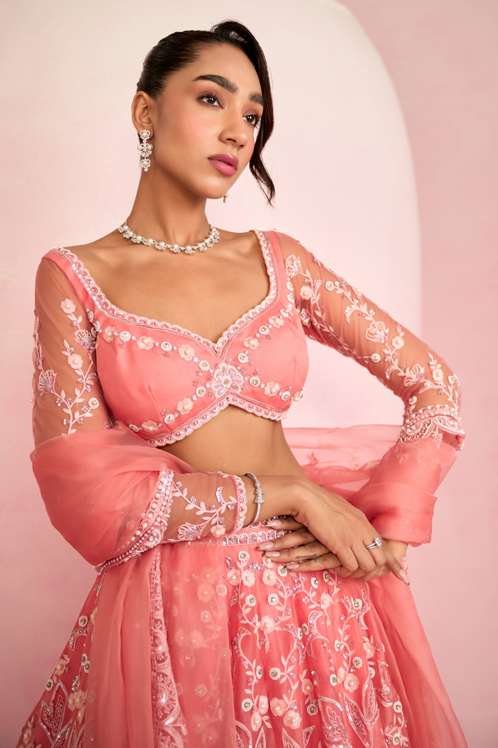 Peach Lehenga Set