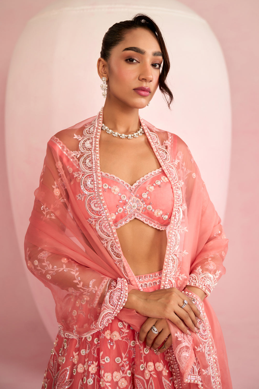 Peach Lehenga Set