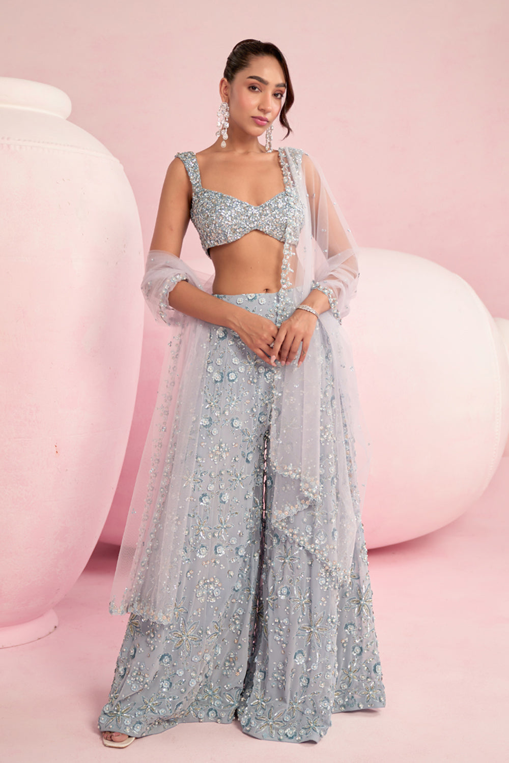 Blue Sharara Set