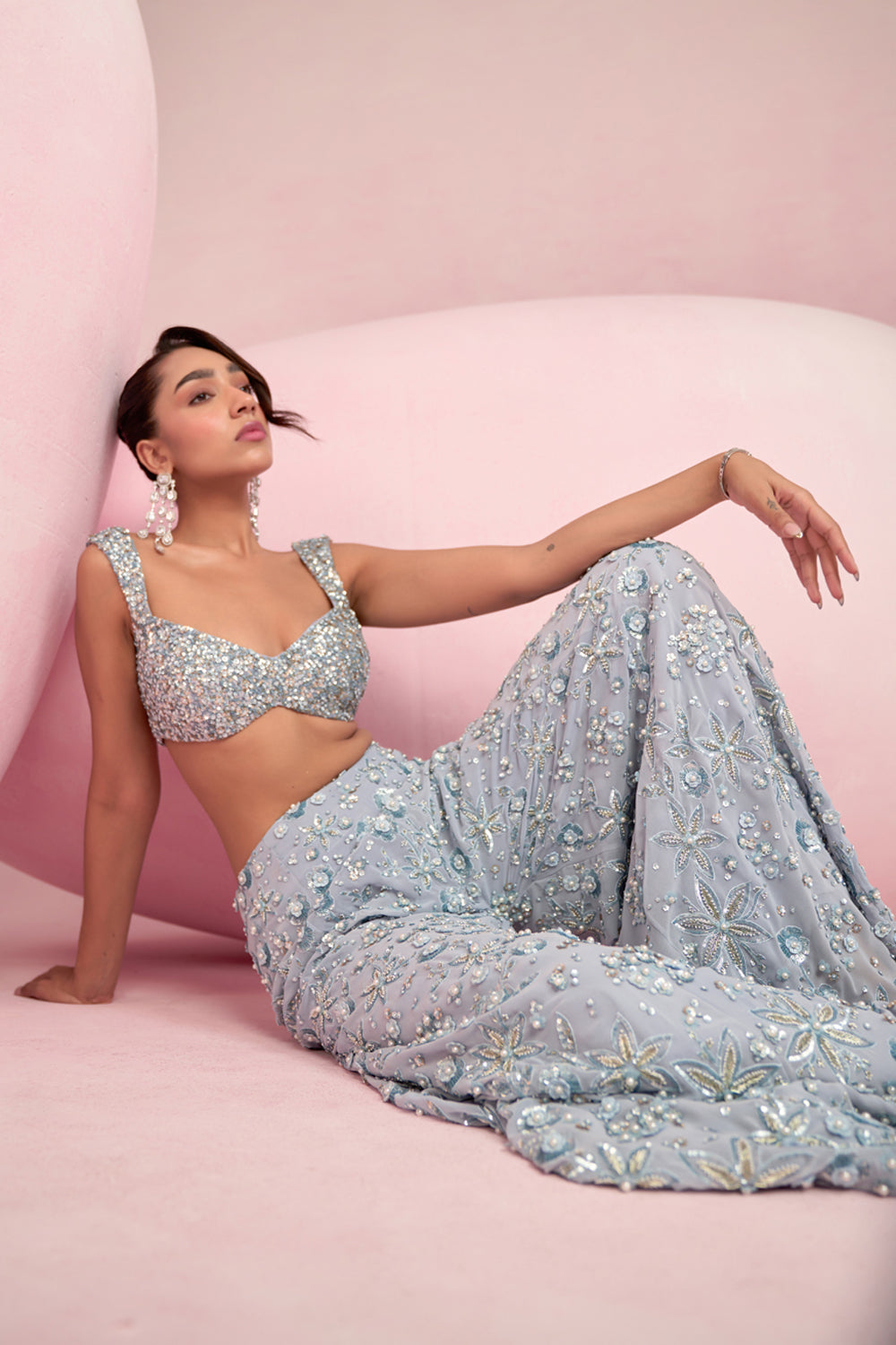Blue Sharara Set