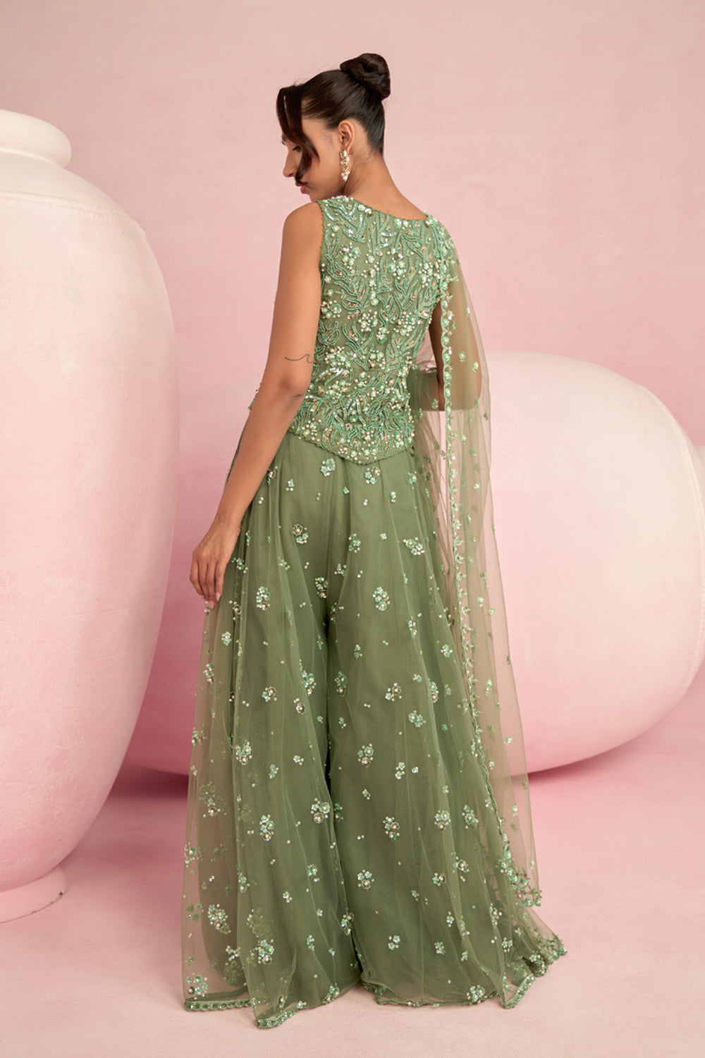 Sage Green Sharara Set