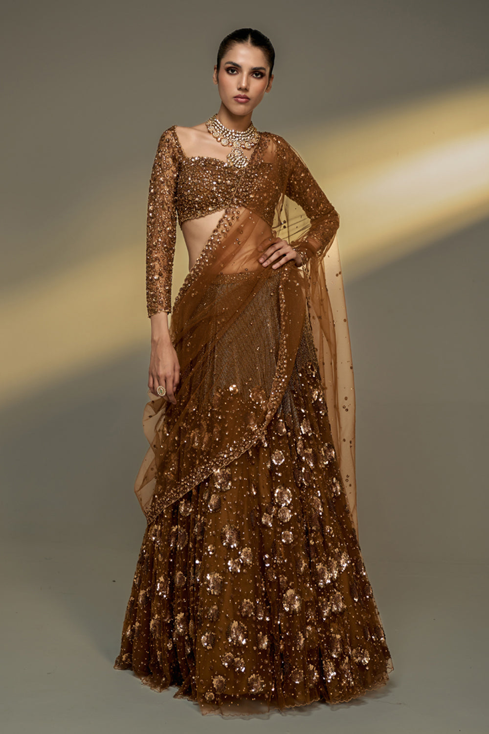 Copper Gold Lehenga Set