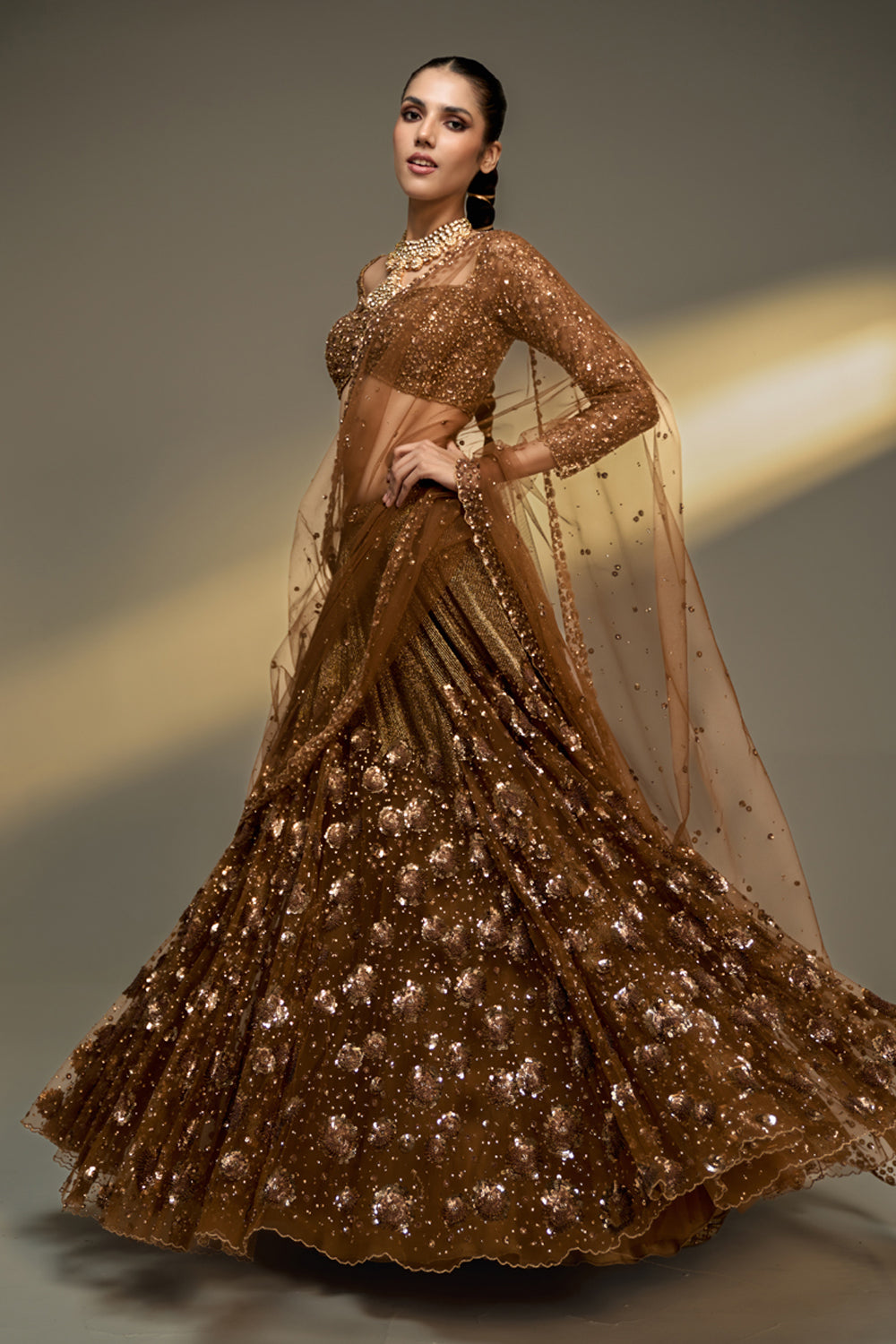 Copper Gold Lehenga Set