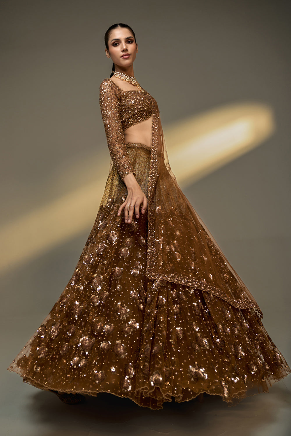 Copper Gold Lehenga Set