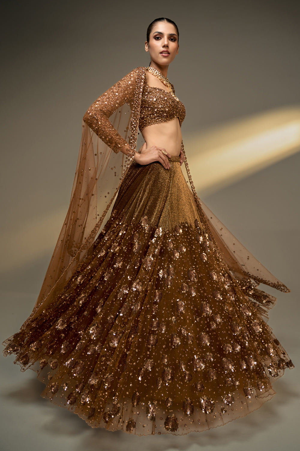 Copper Gold Lehenga Set
