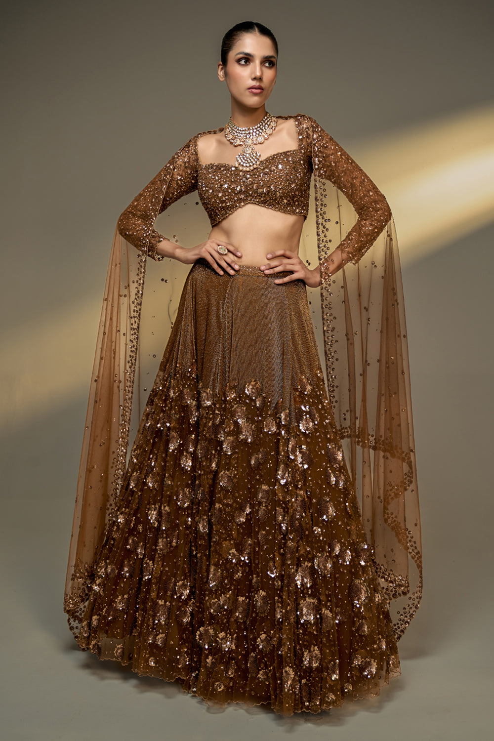 Copper Gold Lehenga Set
