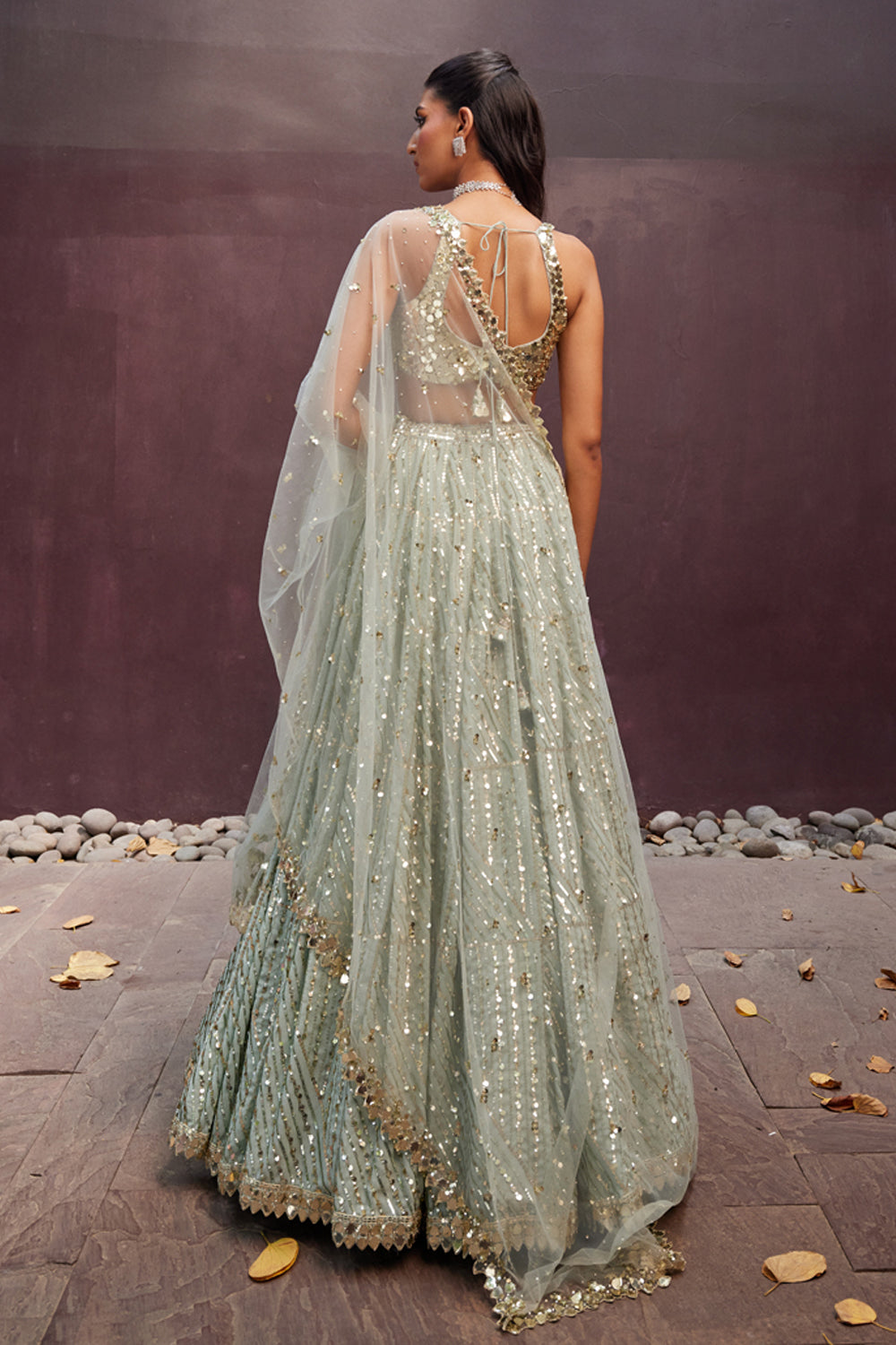 Karishma Tanna In Our Mint Lehenga Set