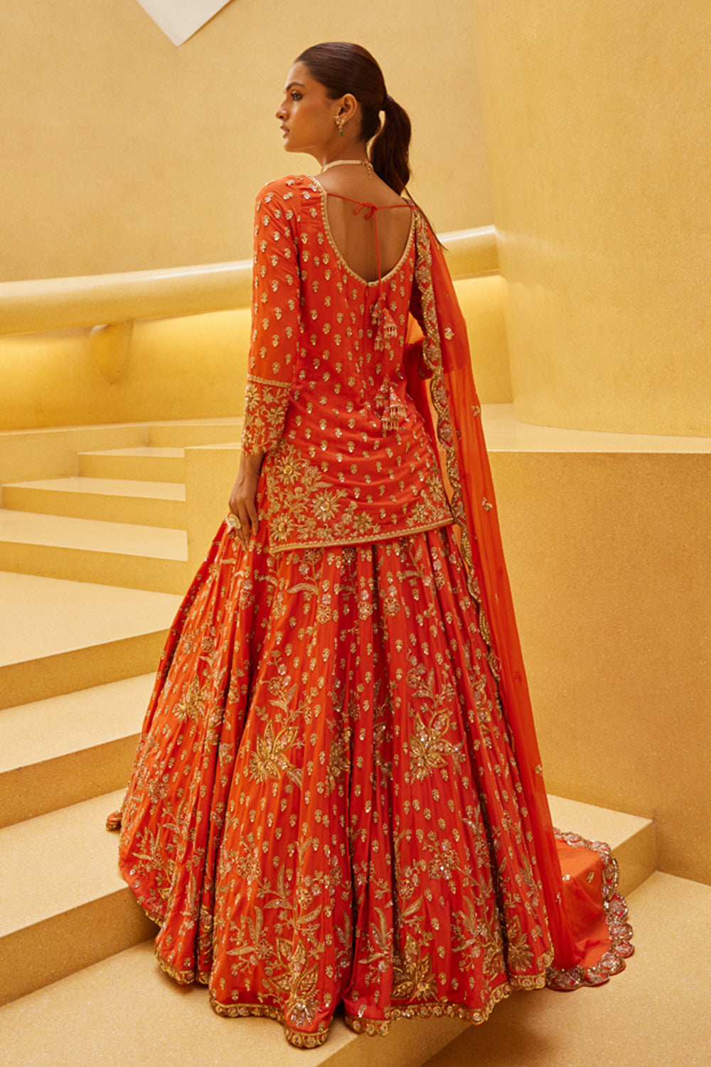 Orange Sharara Set