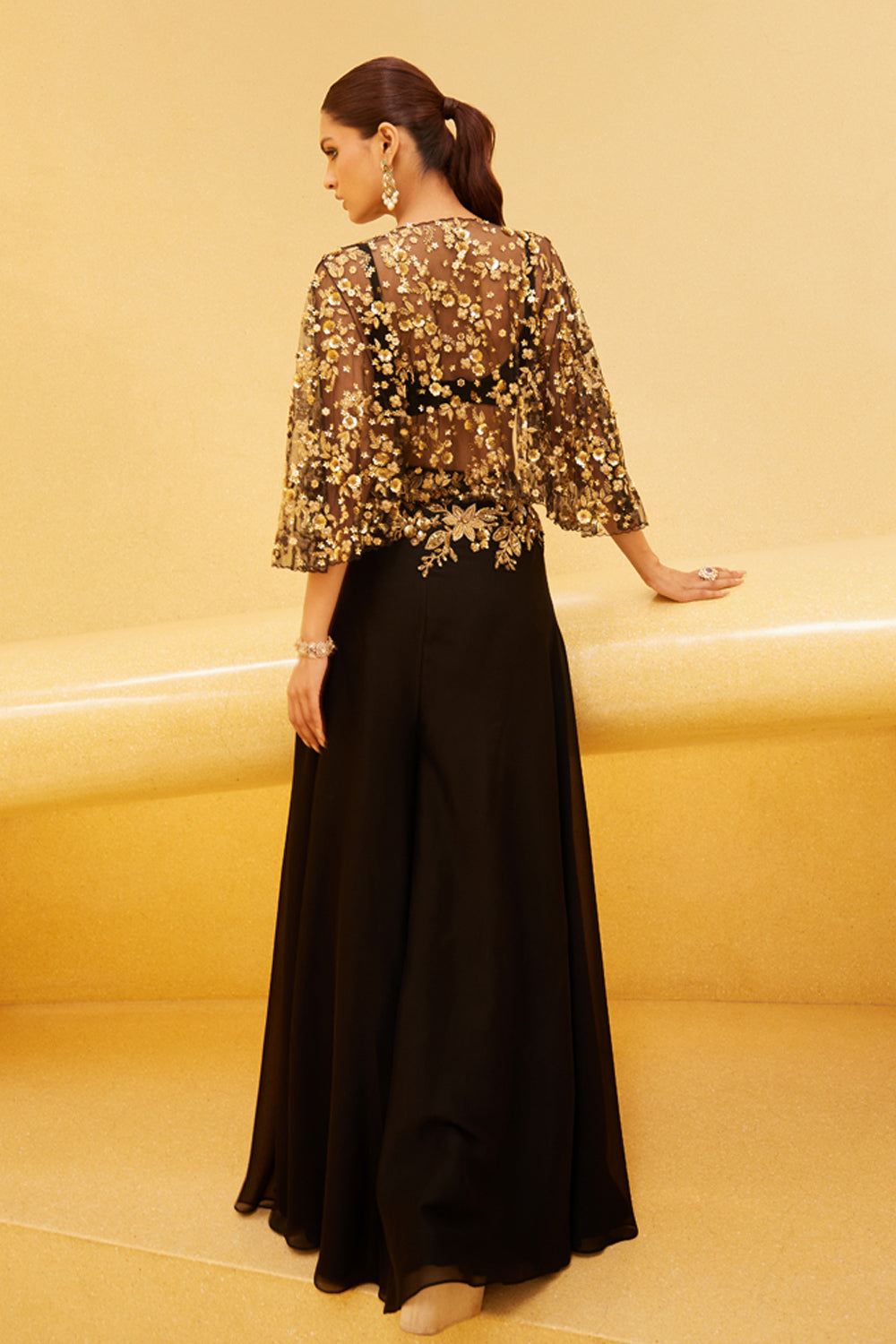 Black Jacket With Skirt Set - Ready To Ship