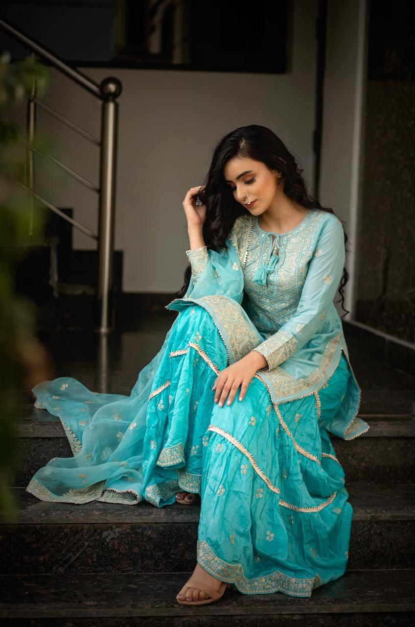 Rati Short Sharara Set- Ankitta Sharma