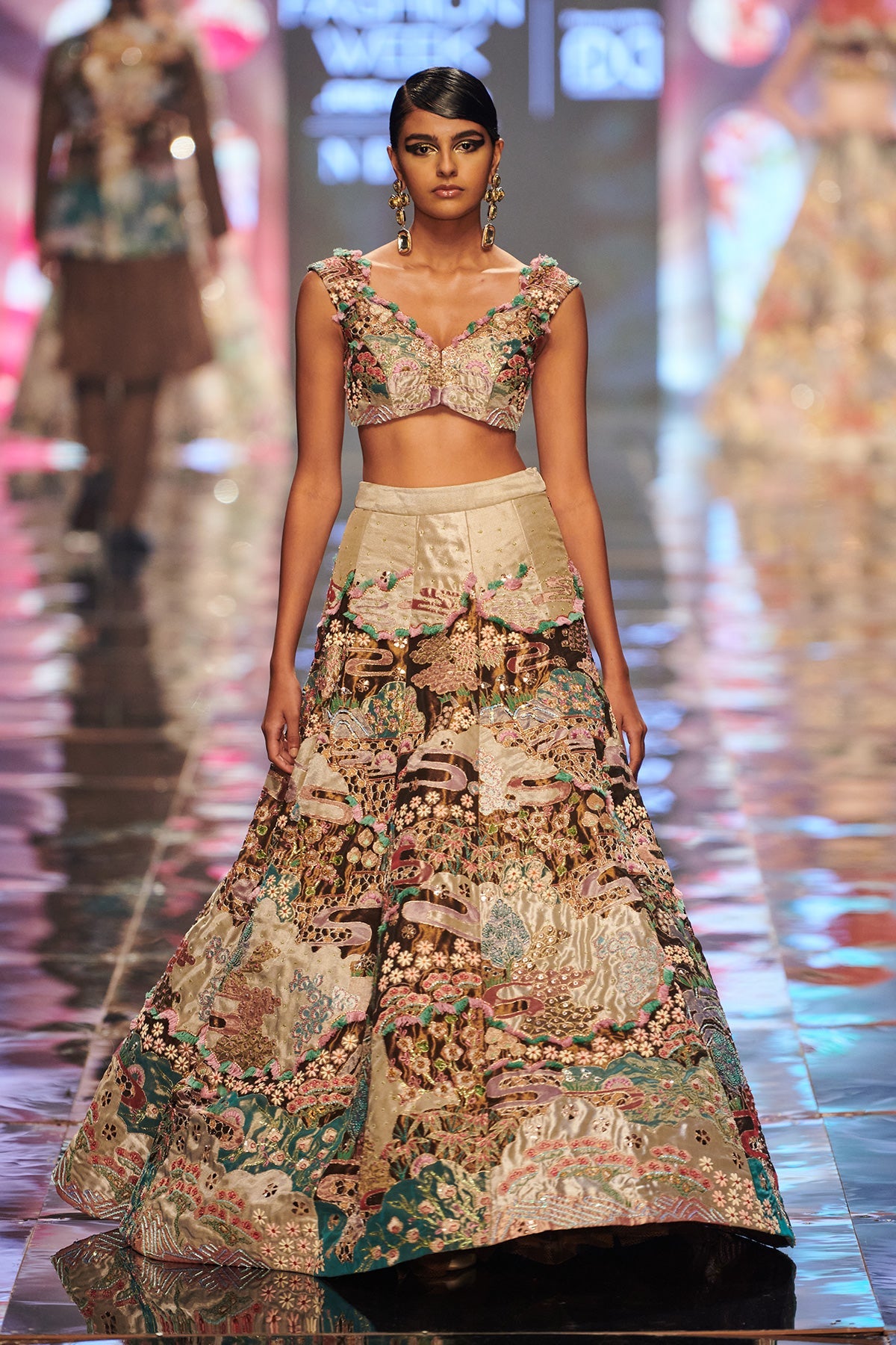 Z'Or - Antic Gold Tissue Lehenga Set