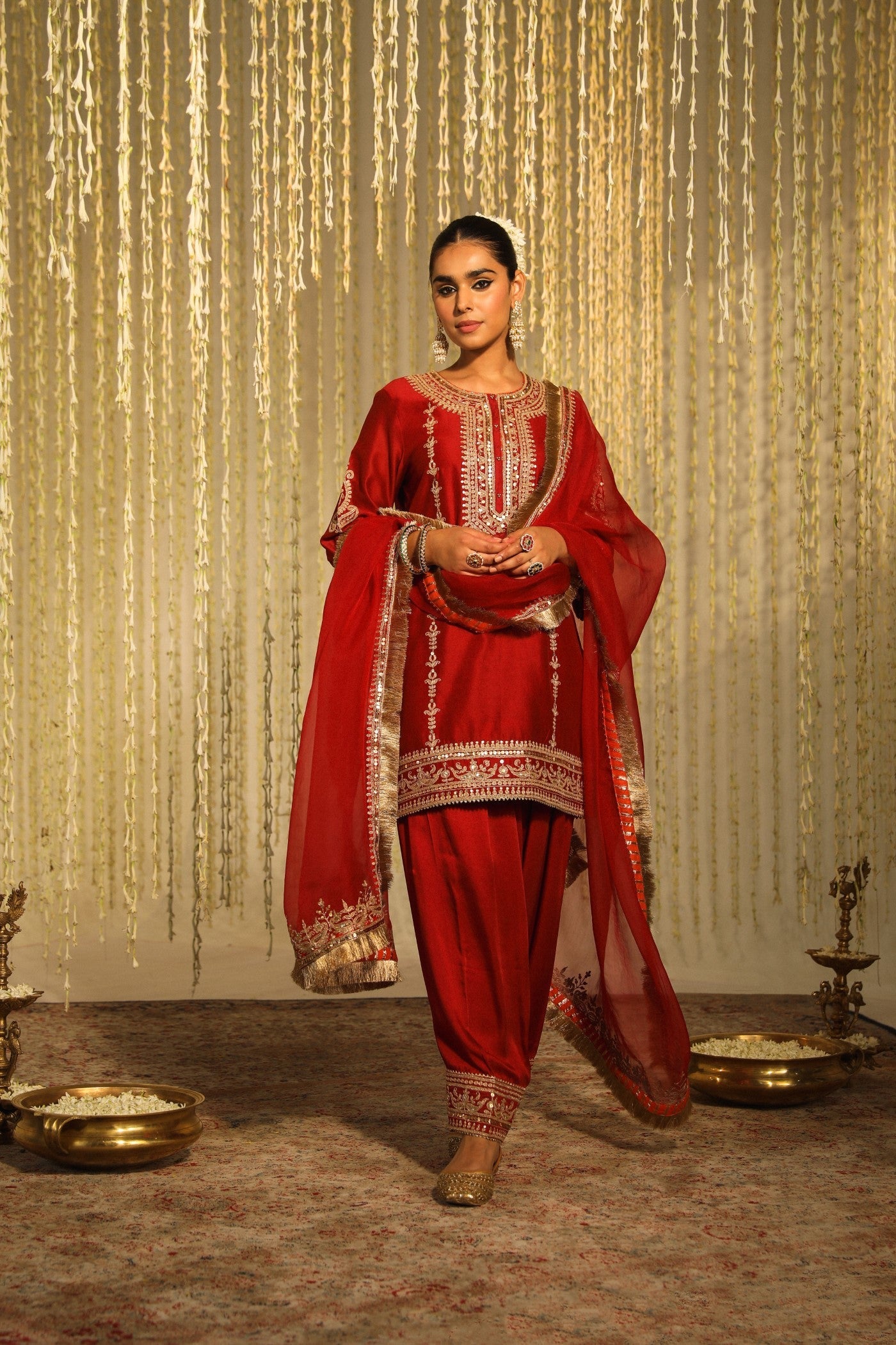 Gouri Grover In MEHAK - DEEP RED SHORT KURTA WITH SALWAR AND DUPATTA