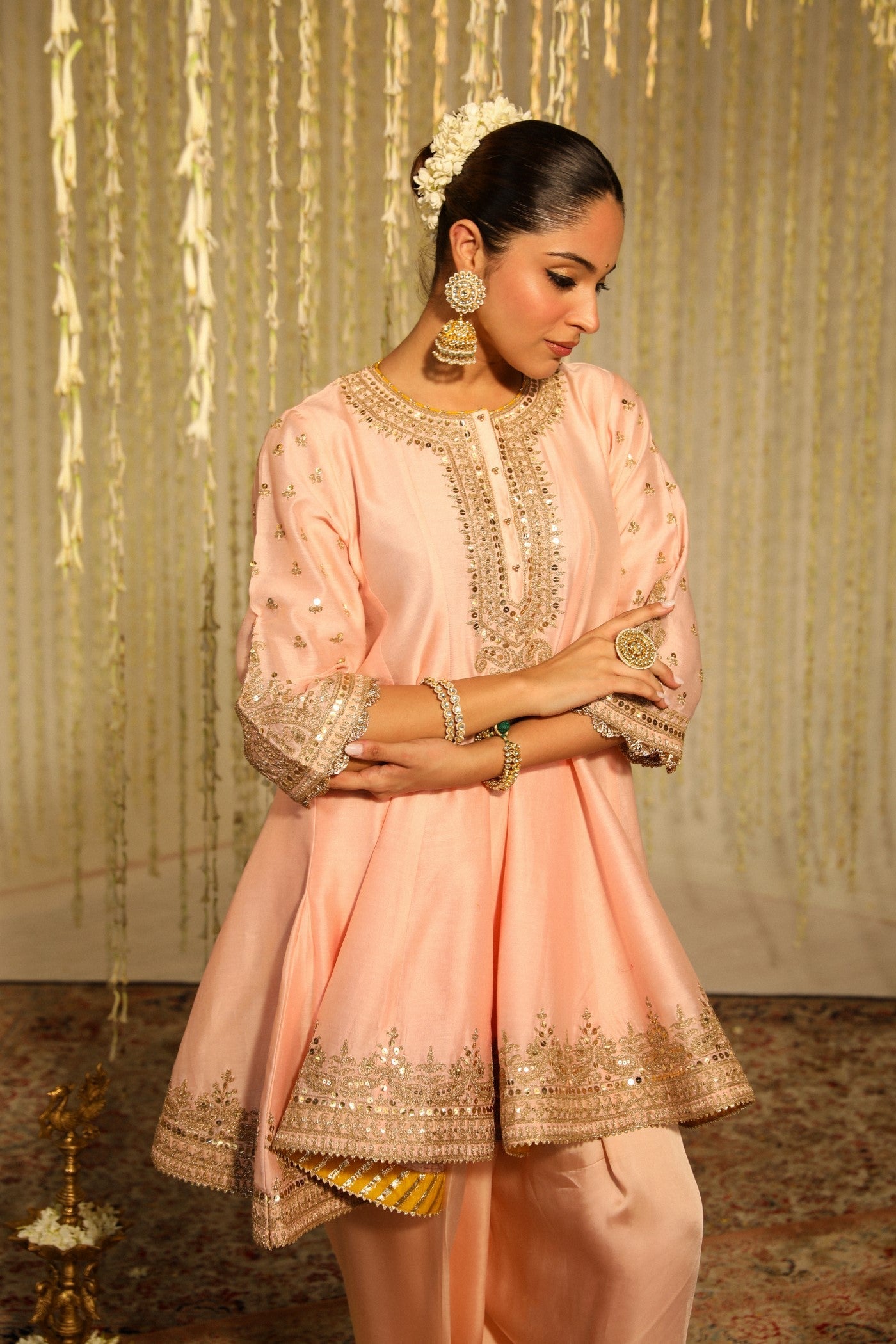 WARIZAH - ROSEPINK SHORT ANARKALI WITH SALWAR AND DUPATTA