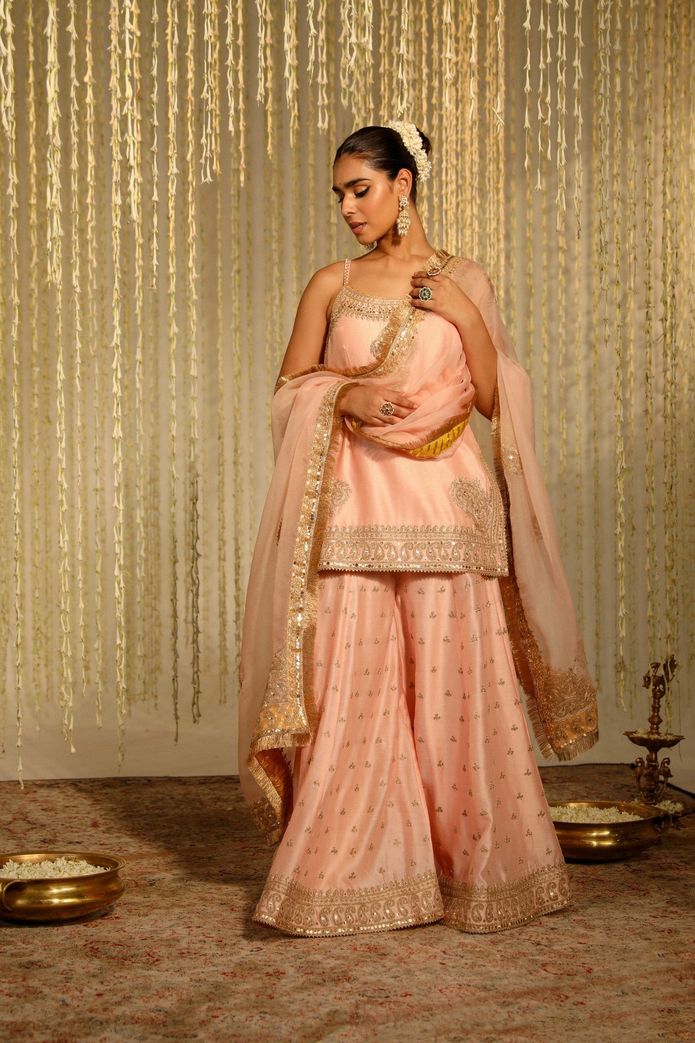 Ave Chicago x Sheetal Batra AABROO - ROSEPINK SHARARA AND DUPATTA