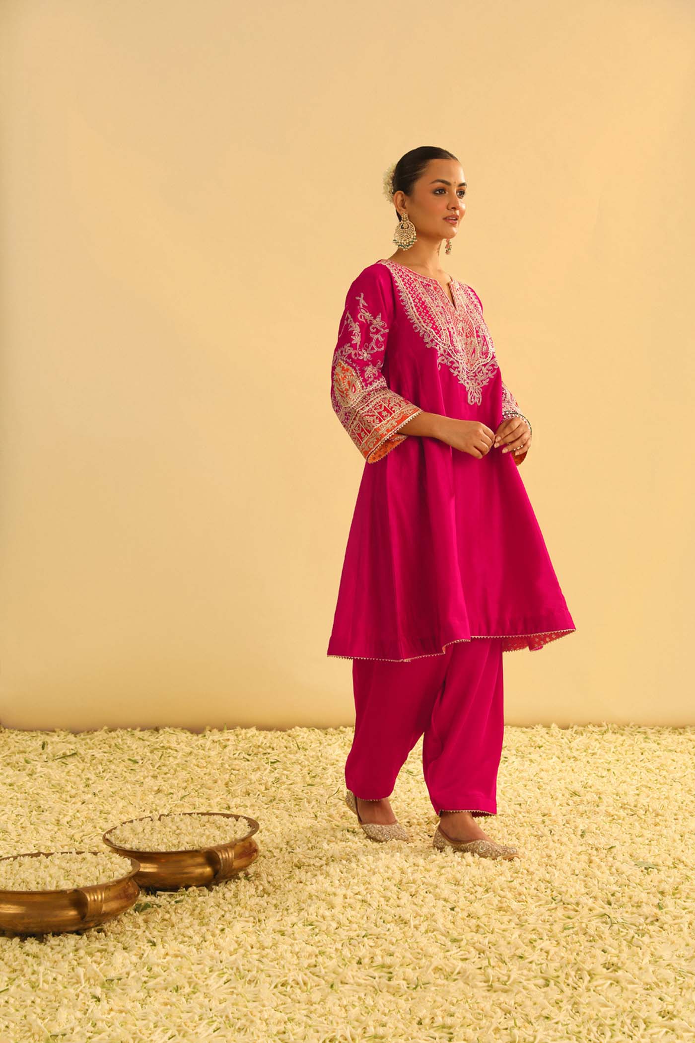 MOHSINA - HOTPINK SHORT KALIDAAR CHOGA WITH SALWAR (LXRTS)