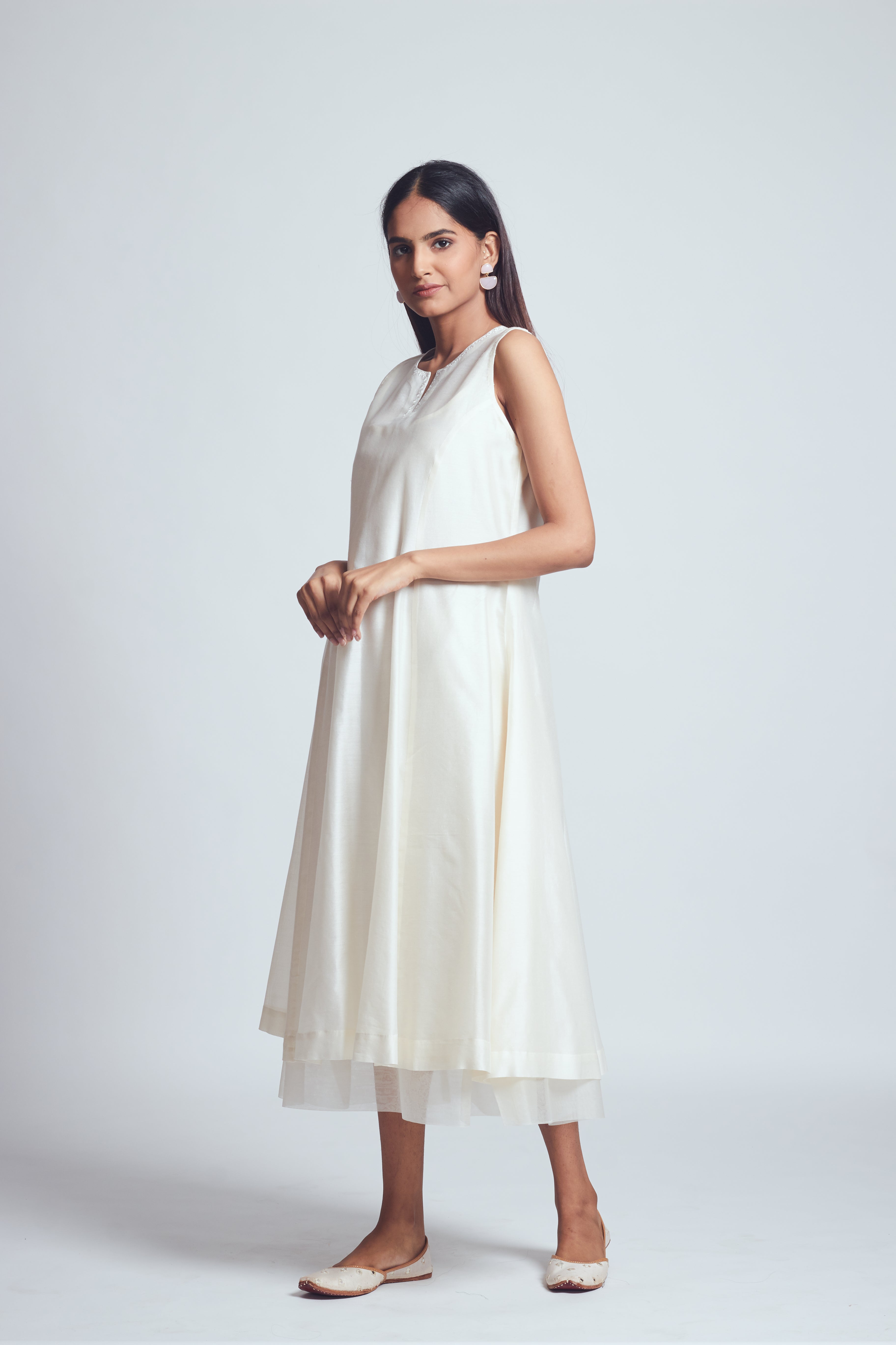 Ayma- Daisy ivory twin layer summer dress