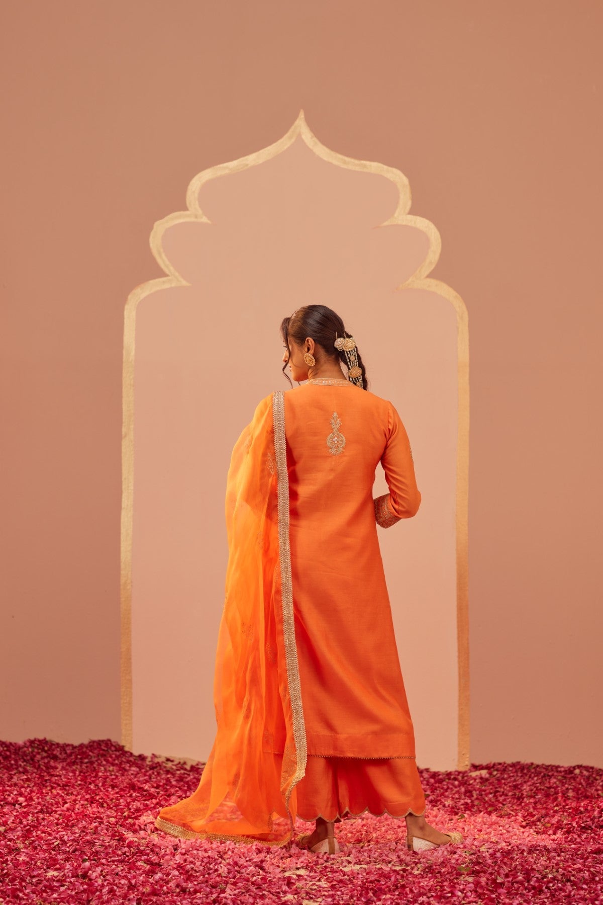 Zaniab - Tangerine Orange Kurta Set