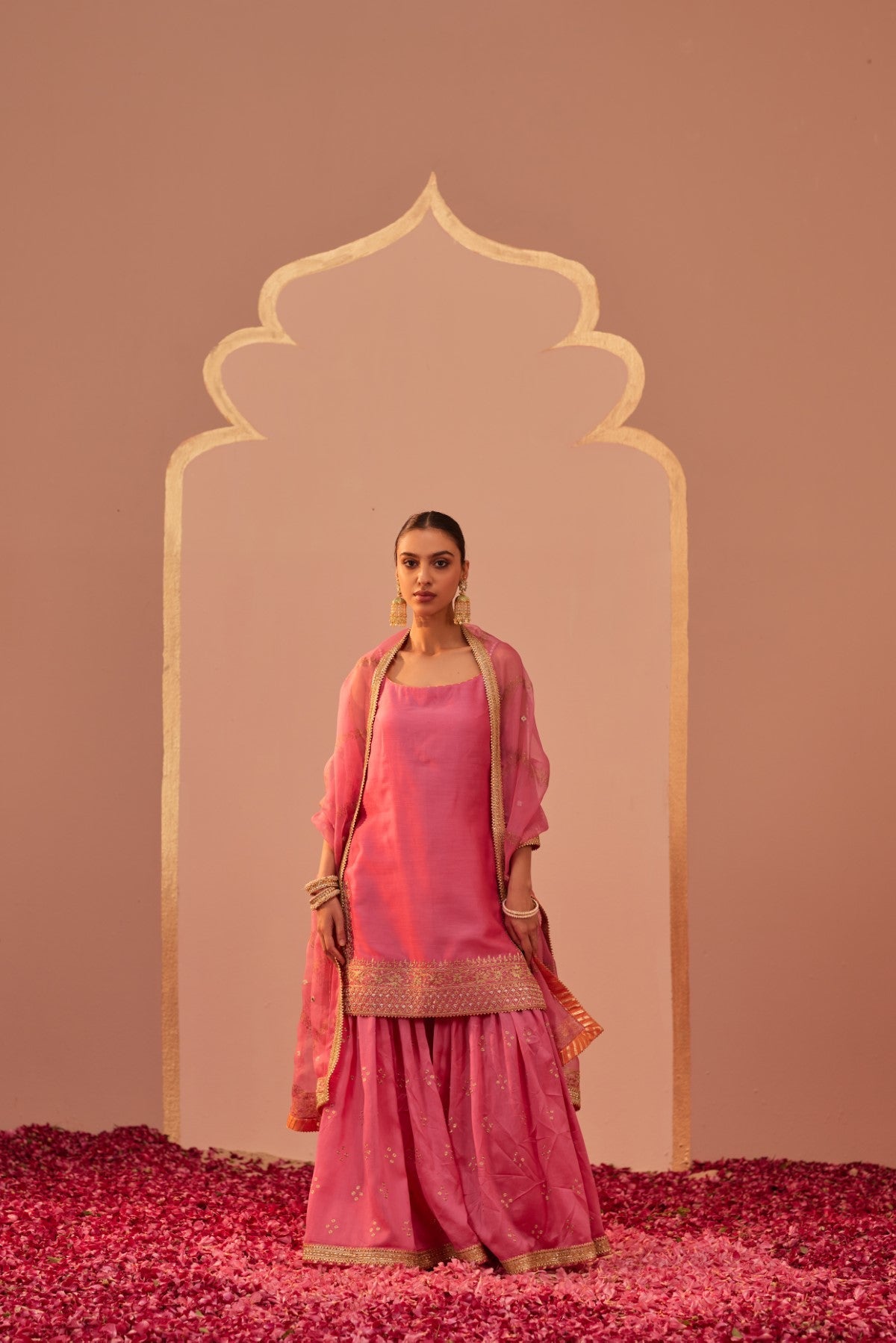 Yasmin - Flamingo Pink Kurta Garara Set