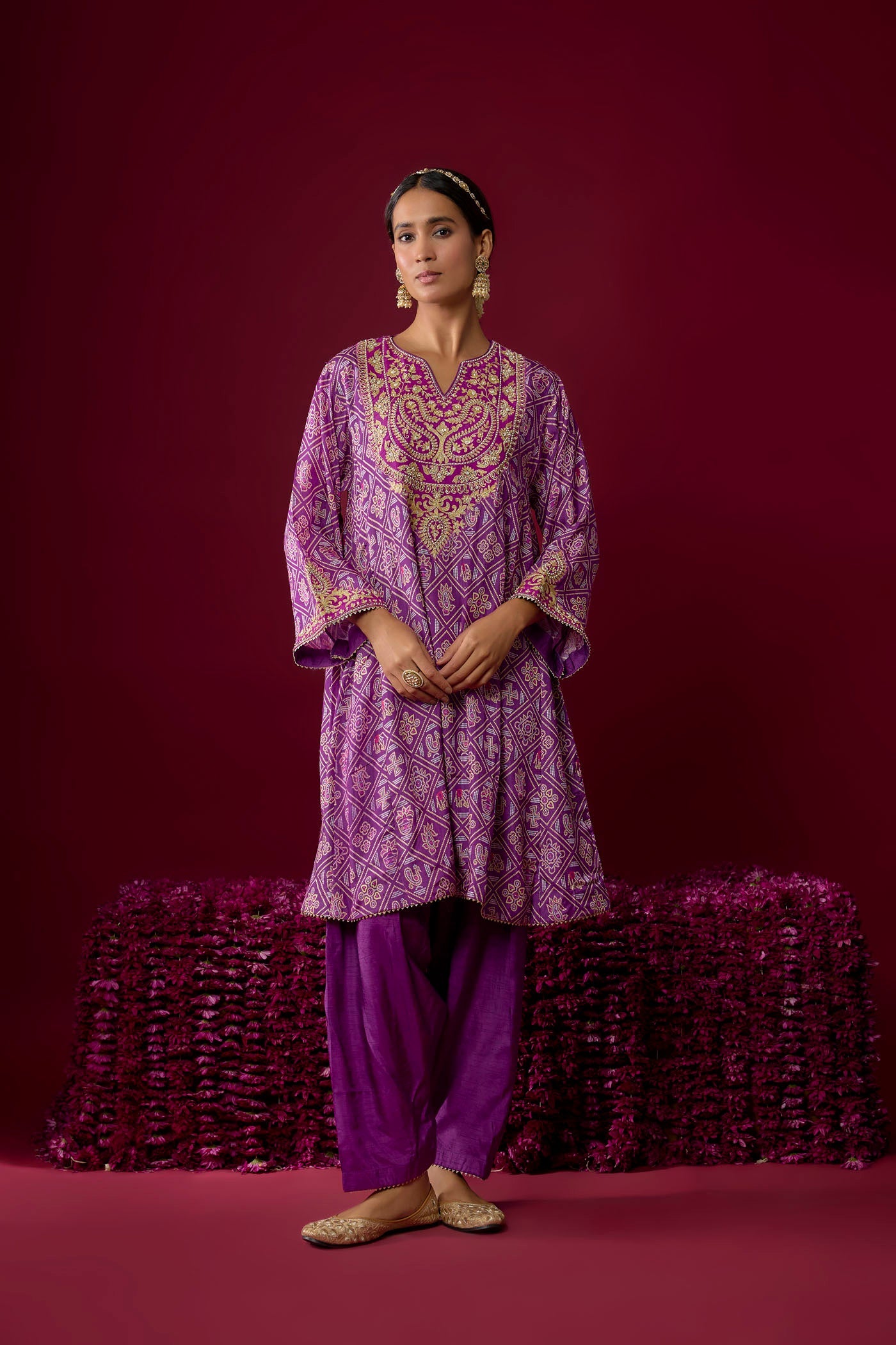 Rasha - Purple Short Chauga With Salwar
