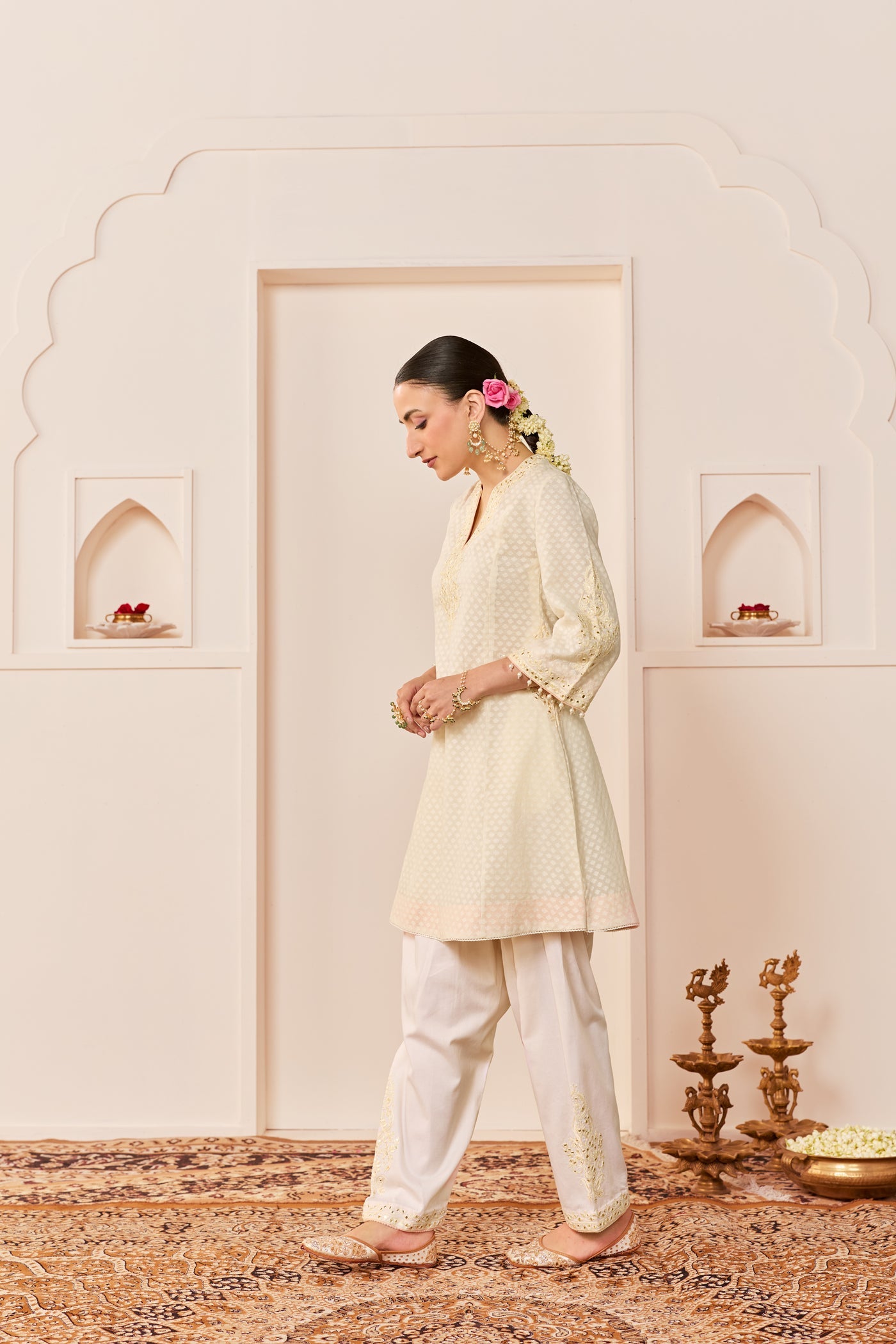 Reem - Daisy Ivory Short Choga With Dogri Salwar (LXRTS)