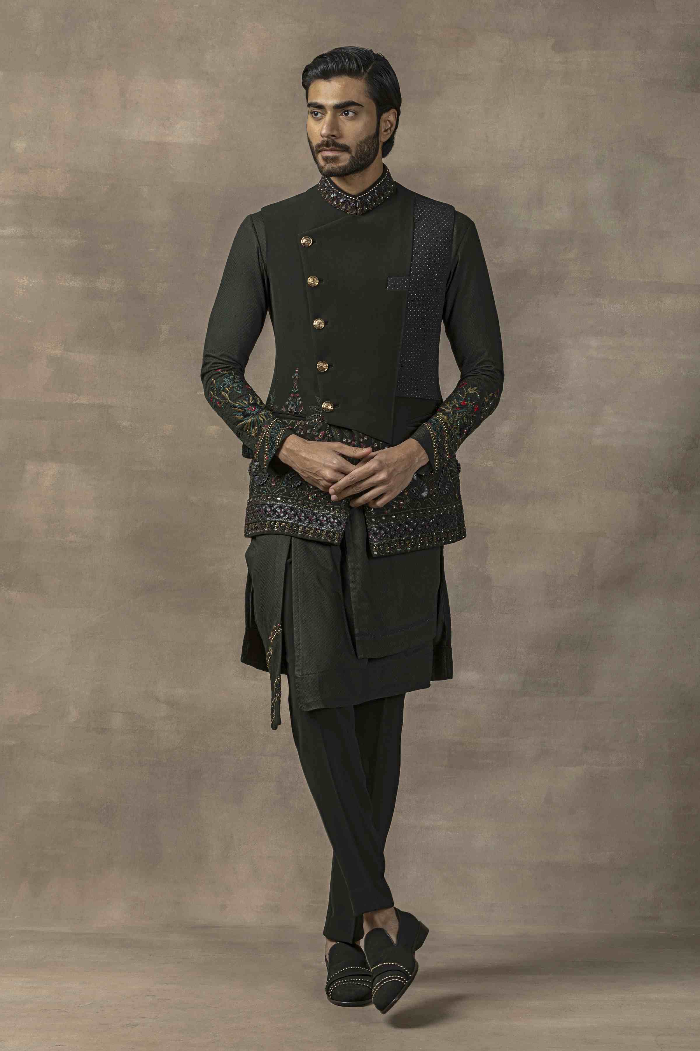 3D Embroidery Waistcoat Set