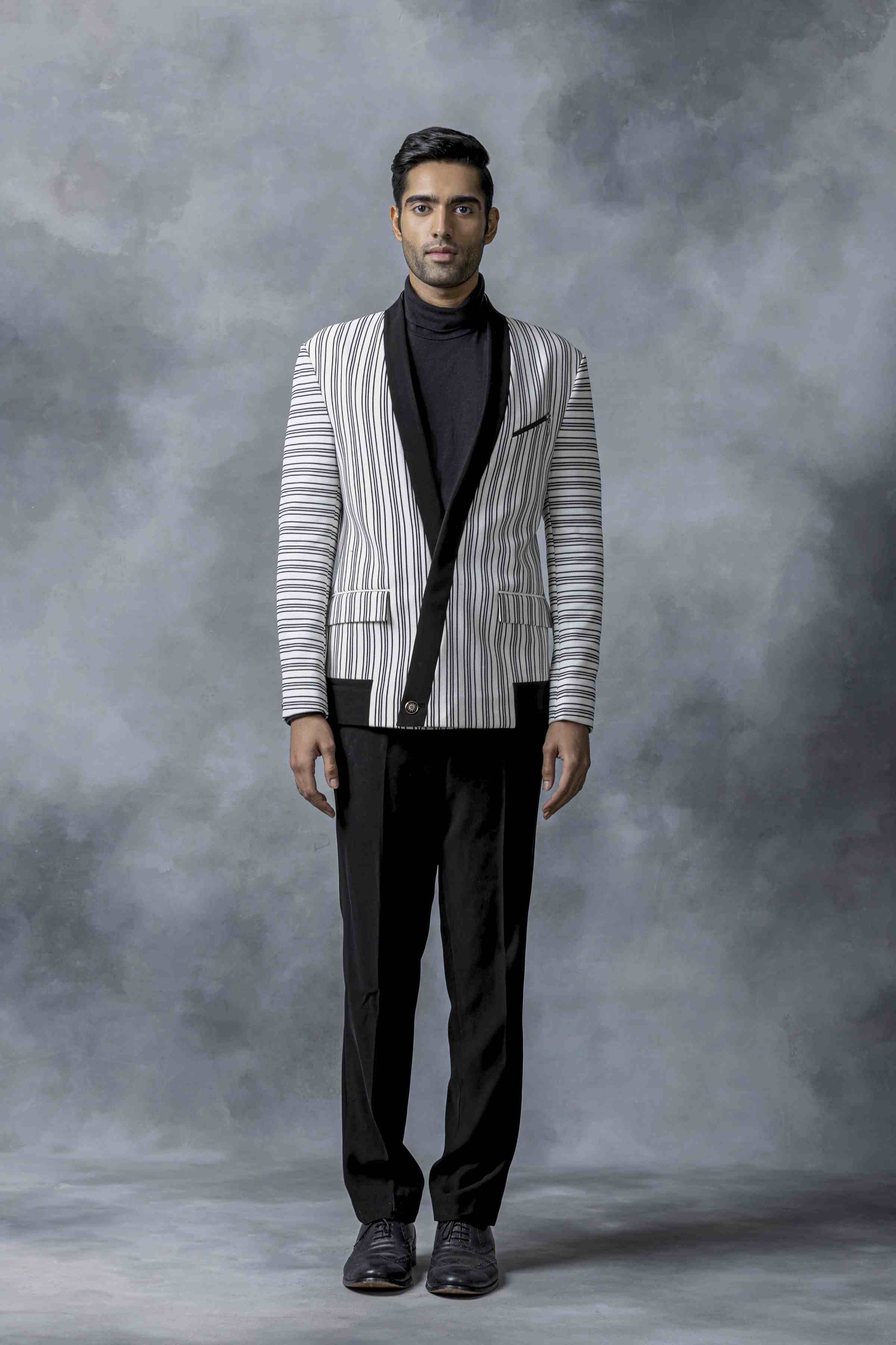Black And White Knitted Jacket