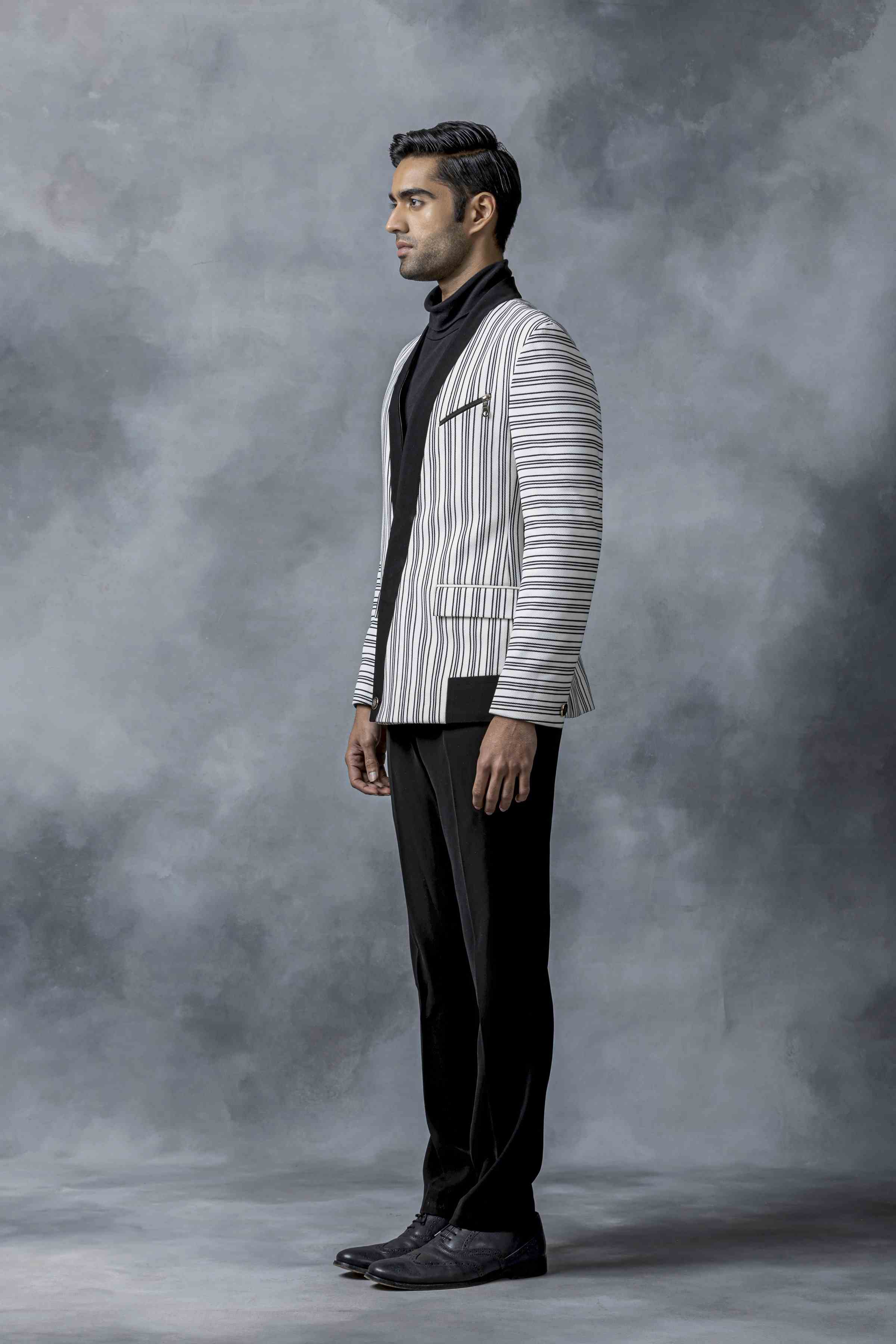 Black And White Knitted Jacket