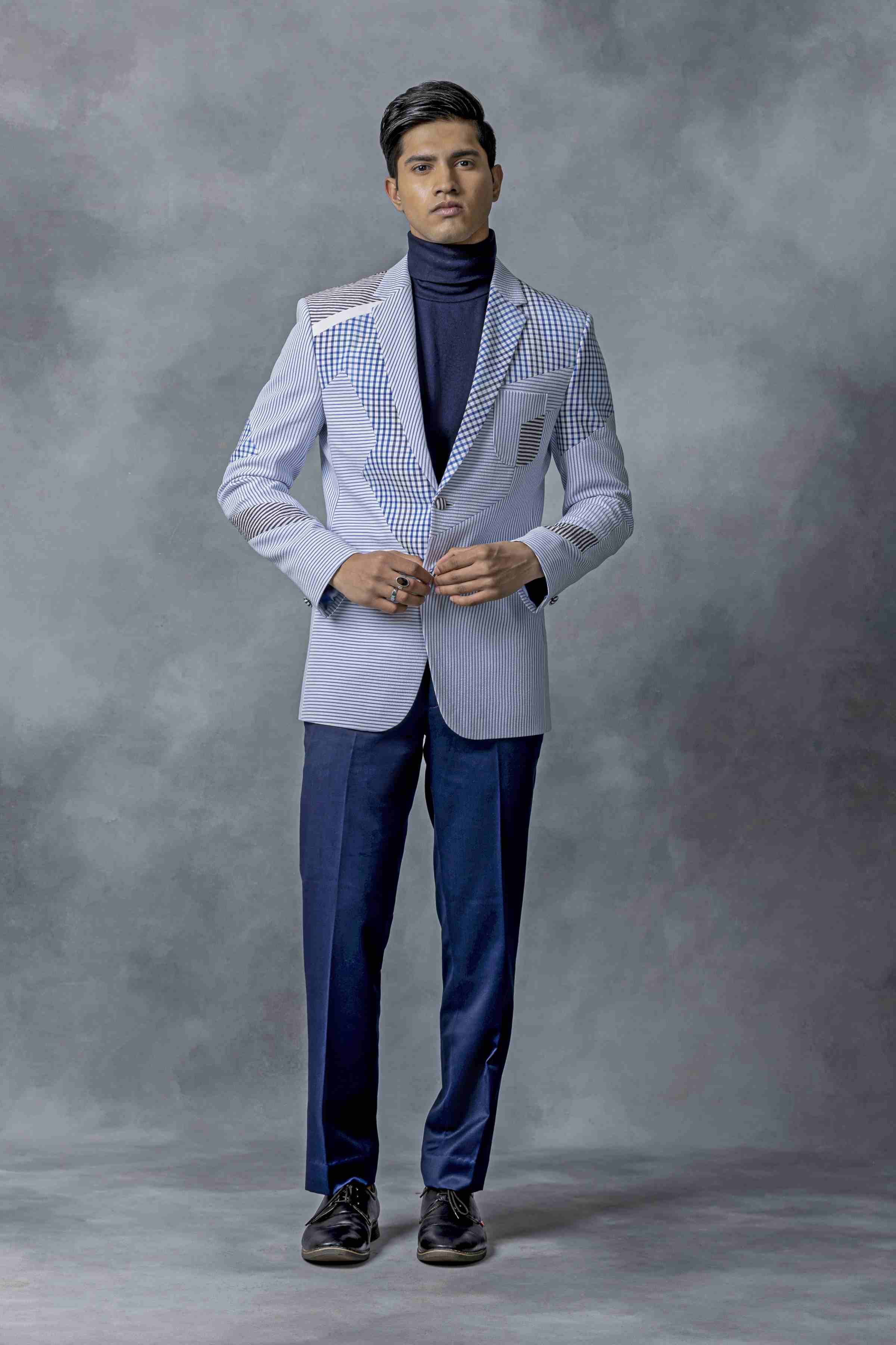 Light Blue Patched Blazer