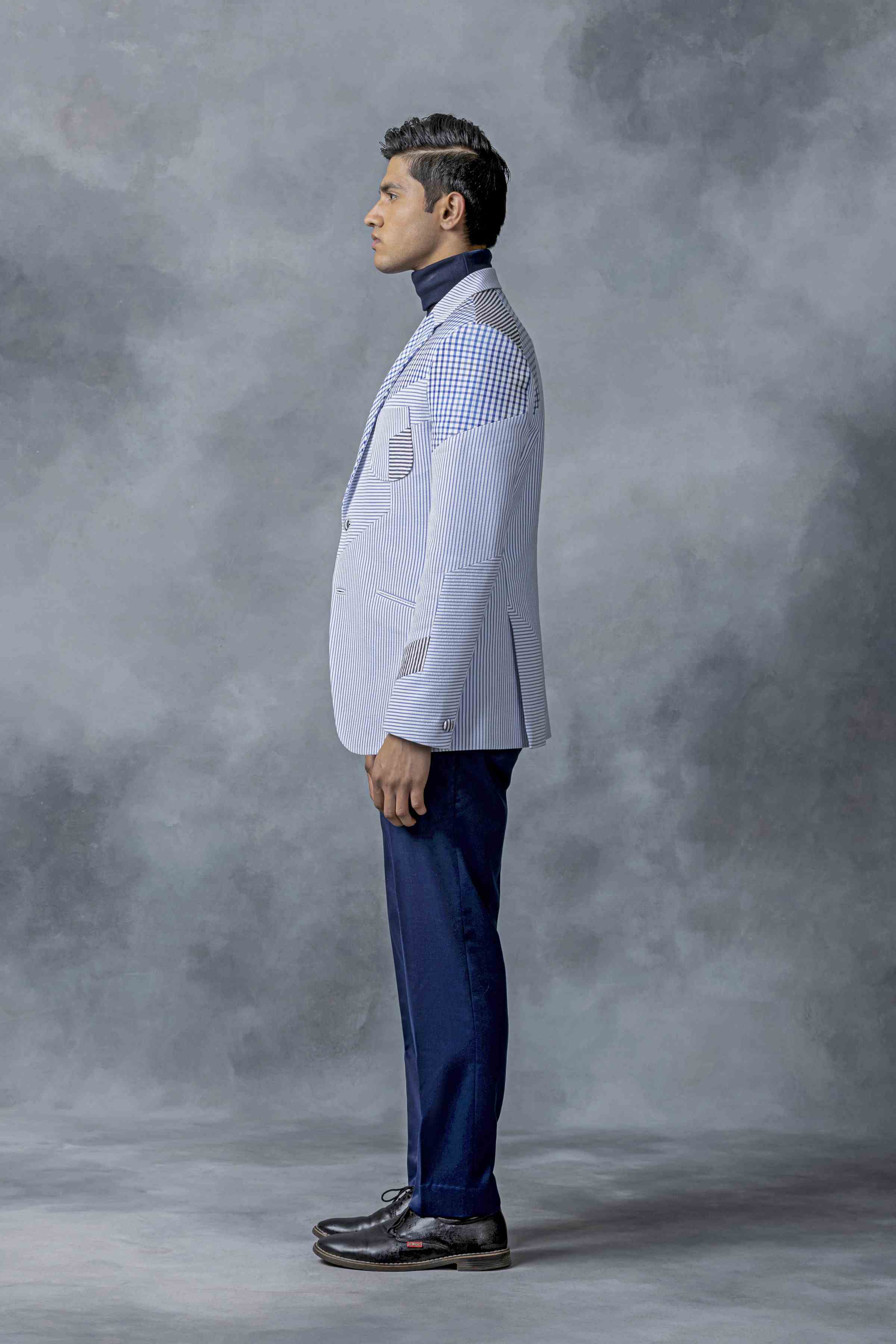 Light Blue Patched Blazer